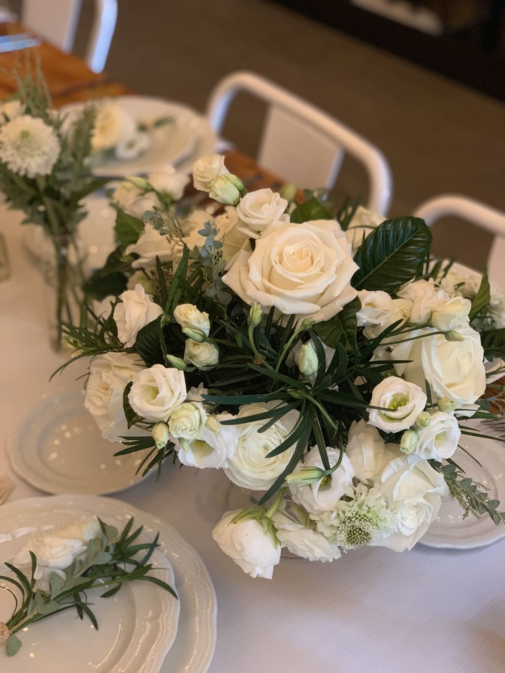 White And Greenery Arrangements- B Floral