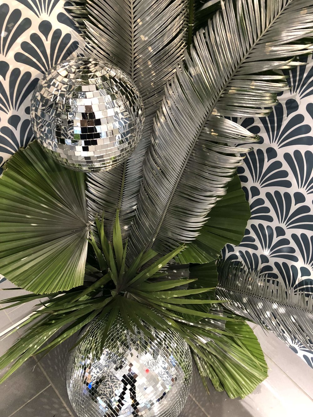 Disco And Palm Leaf Installation- B Floral