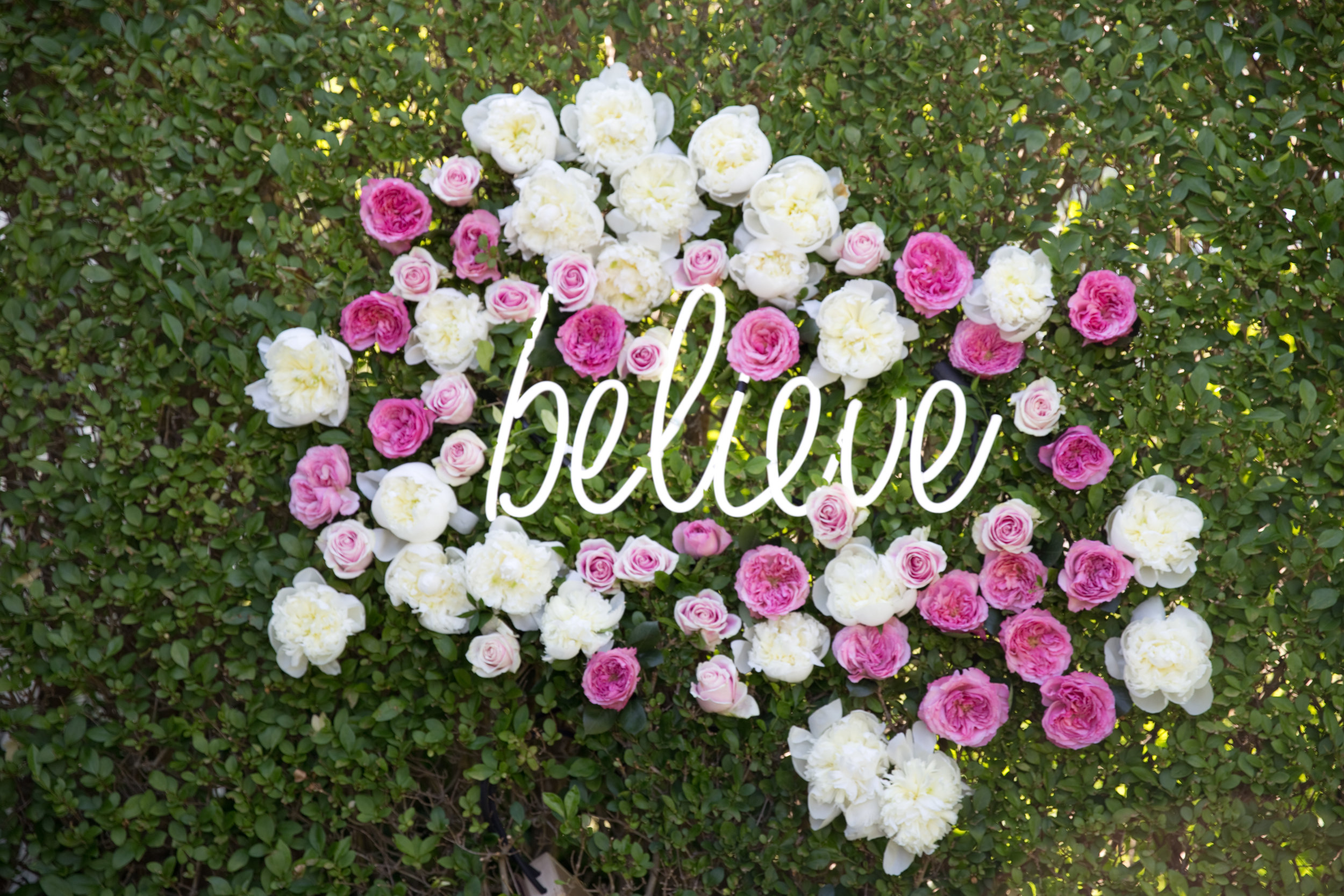 Believe Neon Sign Install- B Floral