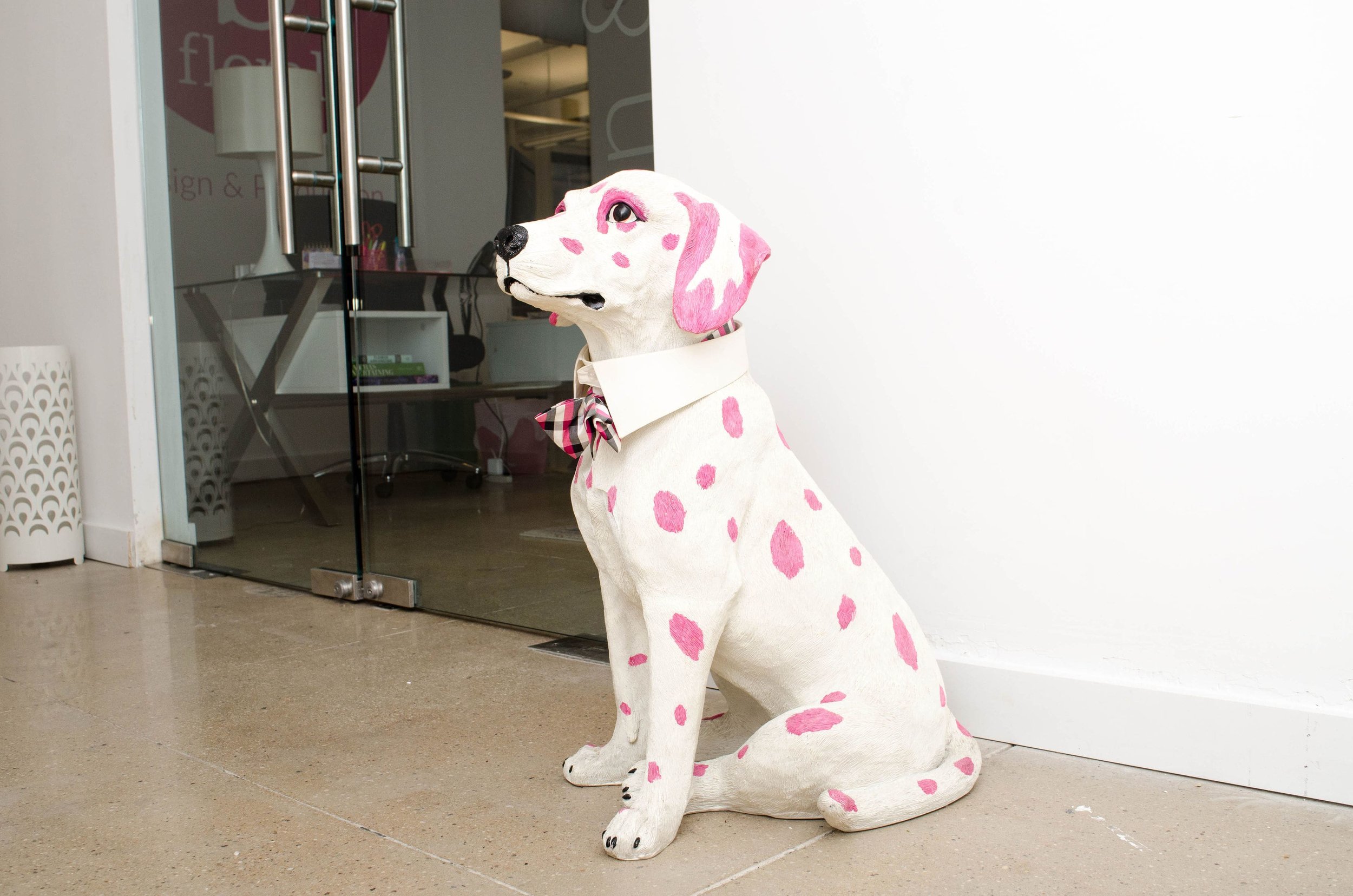  In a predominantly female office, Pokey takes on the role of (wo)man’s best friend. He’s the official company mascot, the first friendly face you’ll see at our office, and he’s been with us through our whole  B Floral  journey. 