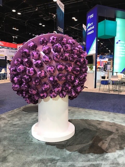 Pharmaceutical Trade Show Booth Floral Molecule Install Detail