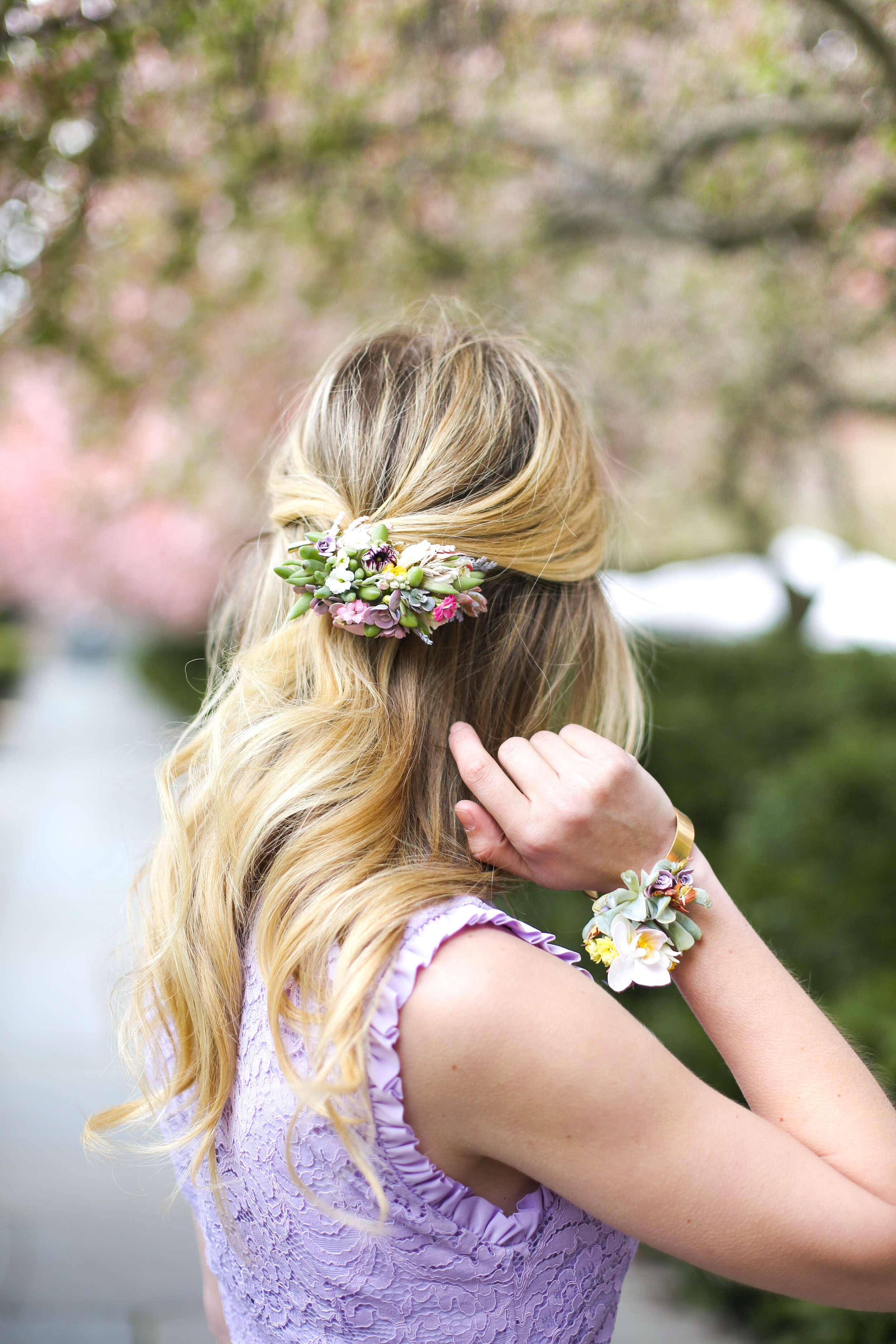 Stunning Flower Bracelets on Velvet Bangle Holders