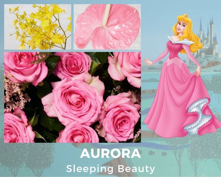 Disney Princesses as B Floral Flower Palettes