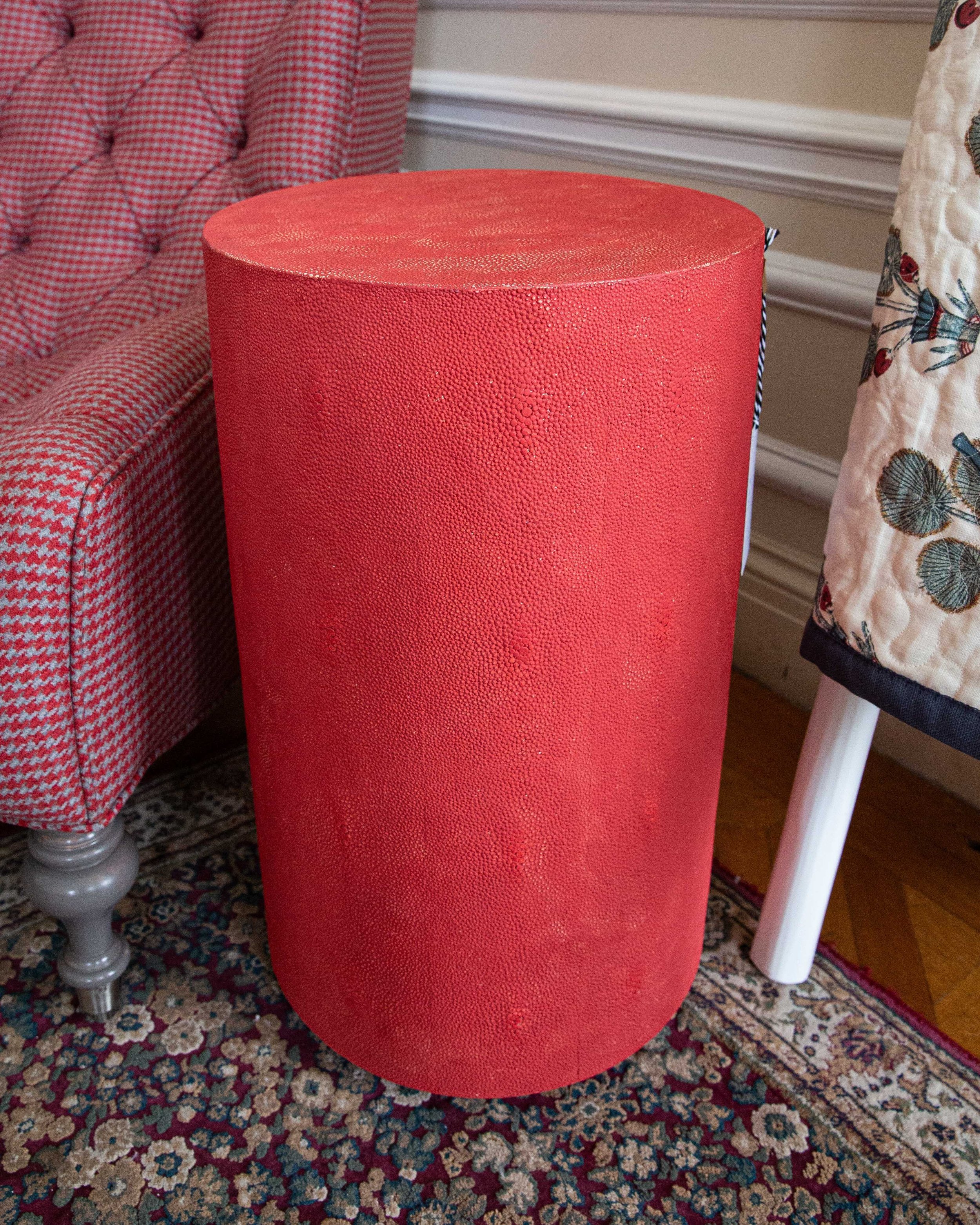 Faux Shagreen Side Table