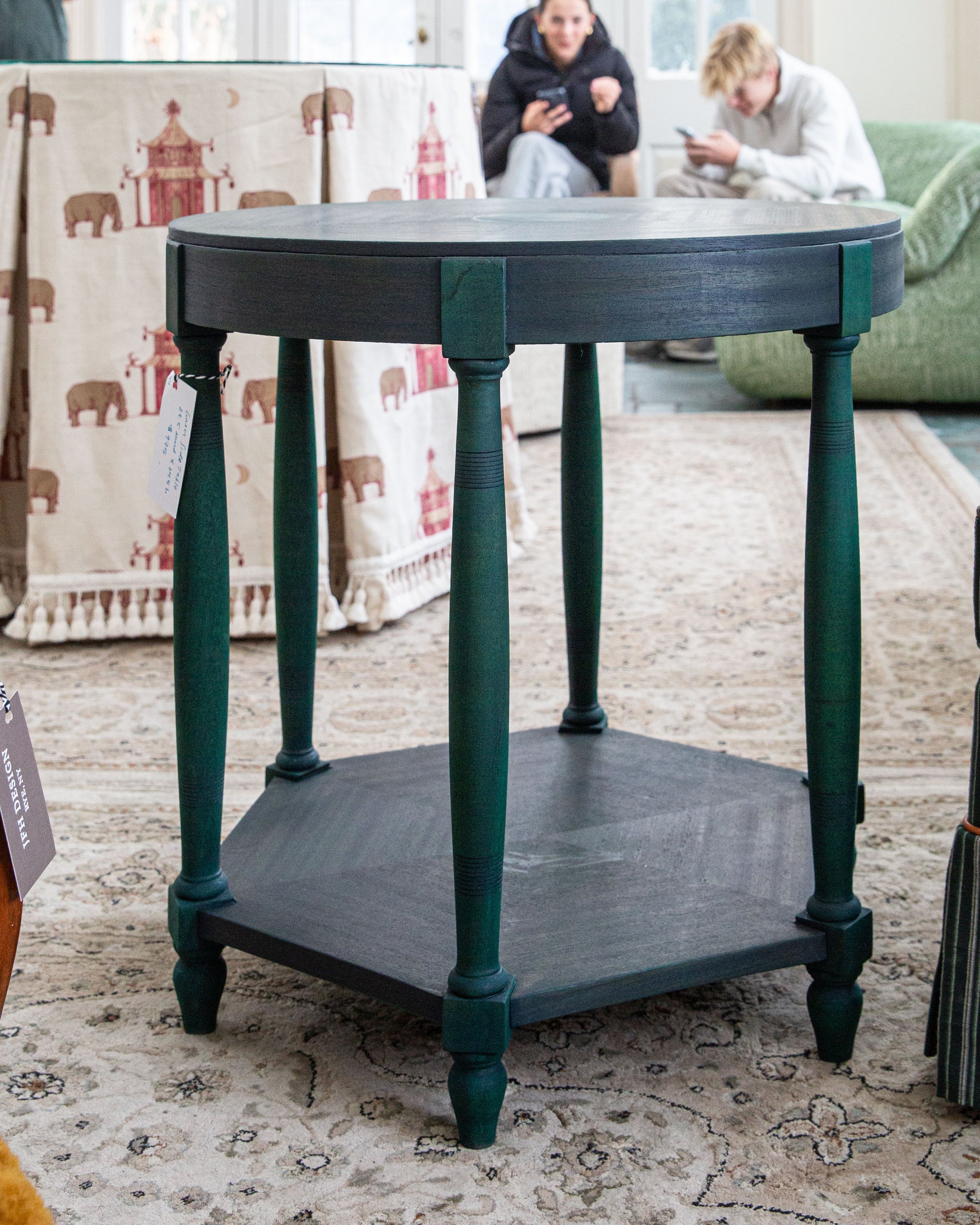 Round Side Table - Dark Green