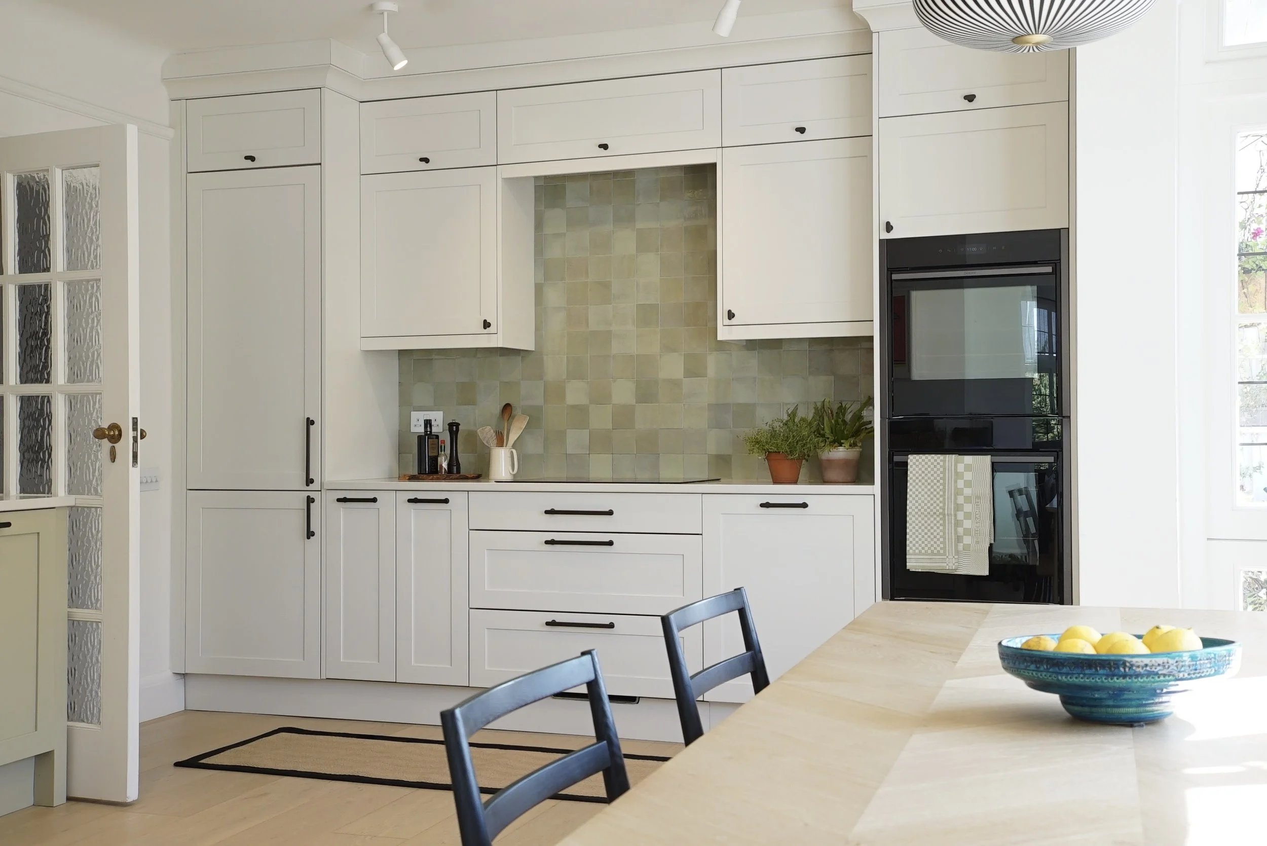 pale neutral kitchen green zellige tile splashback.JPG