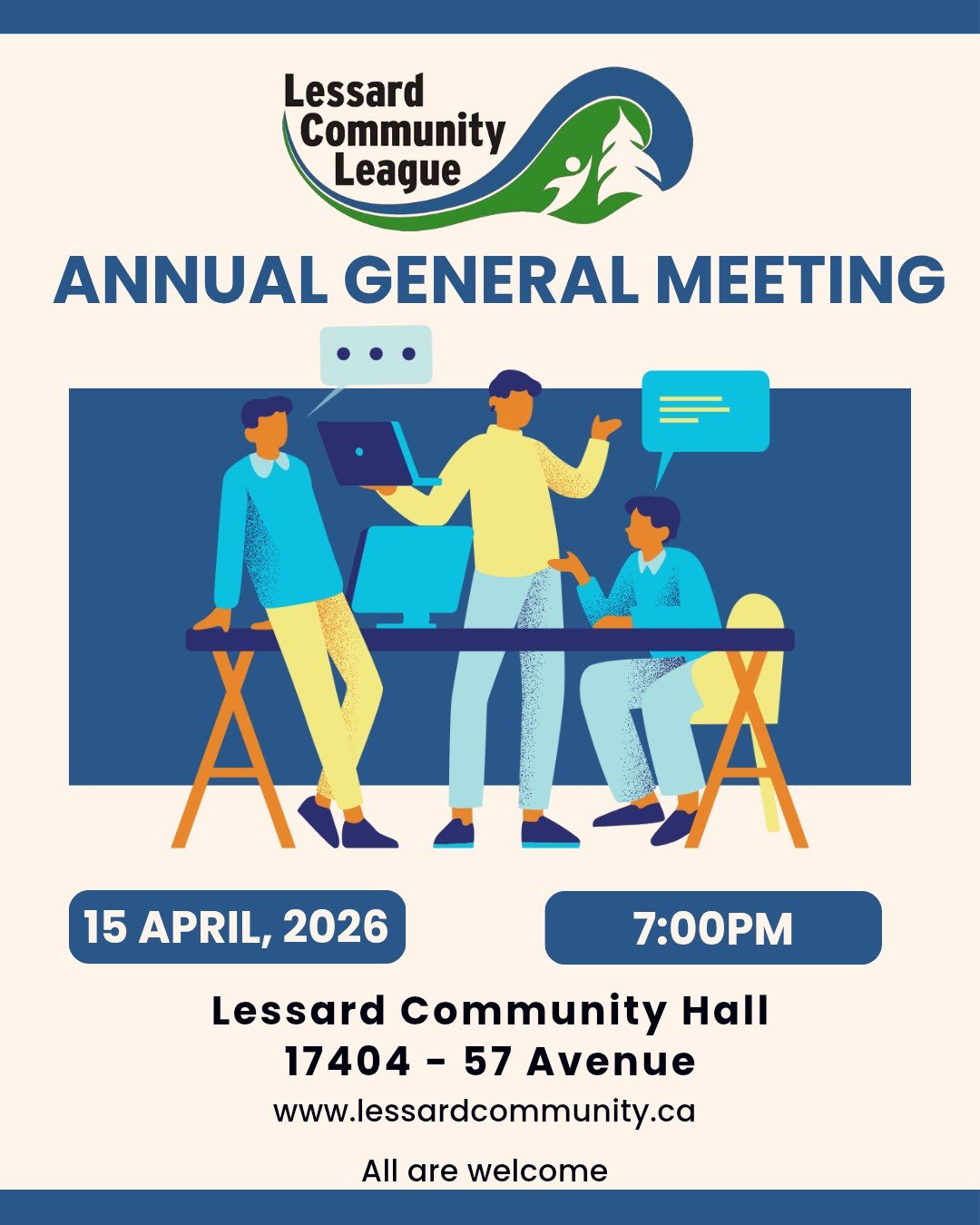 Our AGM is Wednesday April 15th. Everyone is welcome to attend.

This is a great opportunity to hear about what is happening in the Community League, elect new board members, and chat with your neighbours. 

Free 2026/27 Community League memberships 