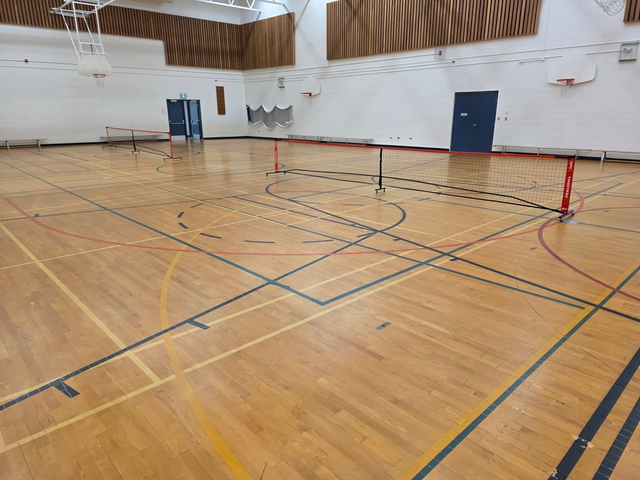 We have rented space at Centennial gym on Monday&rsquo;s in April to set up pickleball courts from 6:00-9:00PM.

Both courts will be bookable in 45 minute intervals for community members through our website; you must book a court as there will be no 