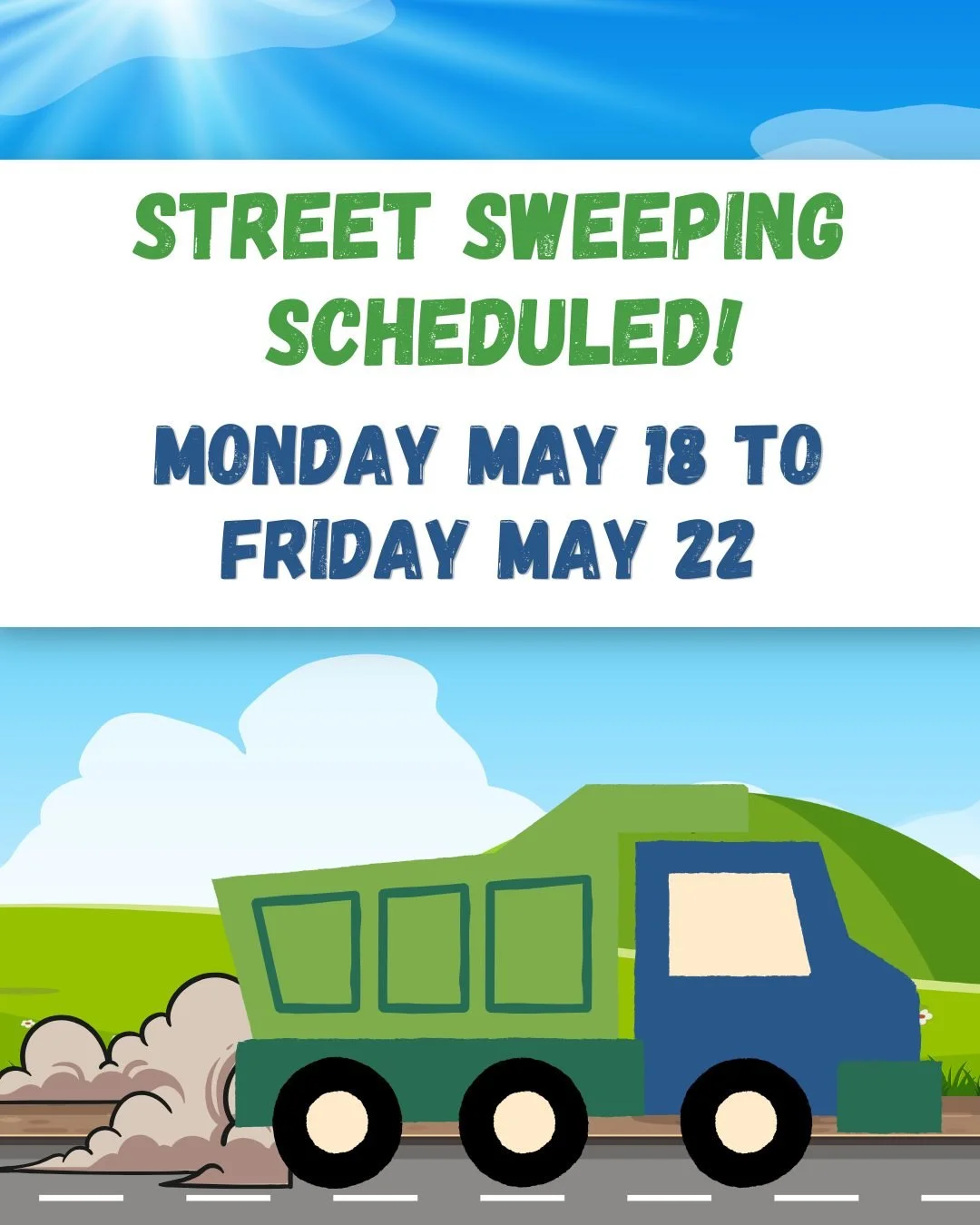 It's time! Residents are required to move their vehicles so that City crews have plenty of room to clear sand and debris from boulevards and streets. A parking ban will be in place for the week of May 18-22 2026. 

A parking ban is in effect from 7am