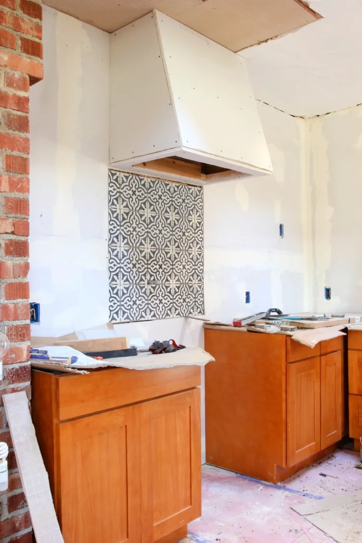 A Cement Tile Backsplash in the Kitchen