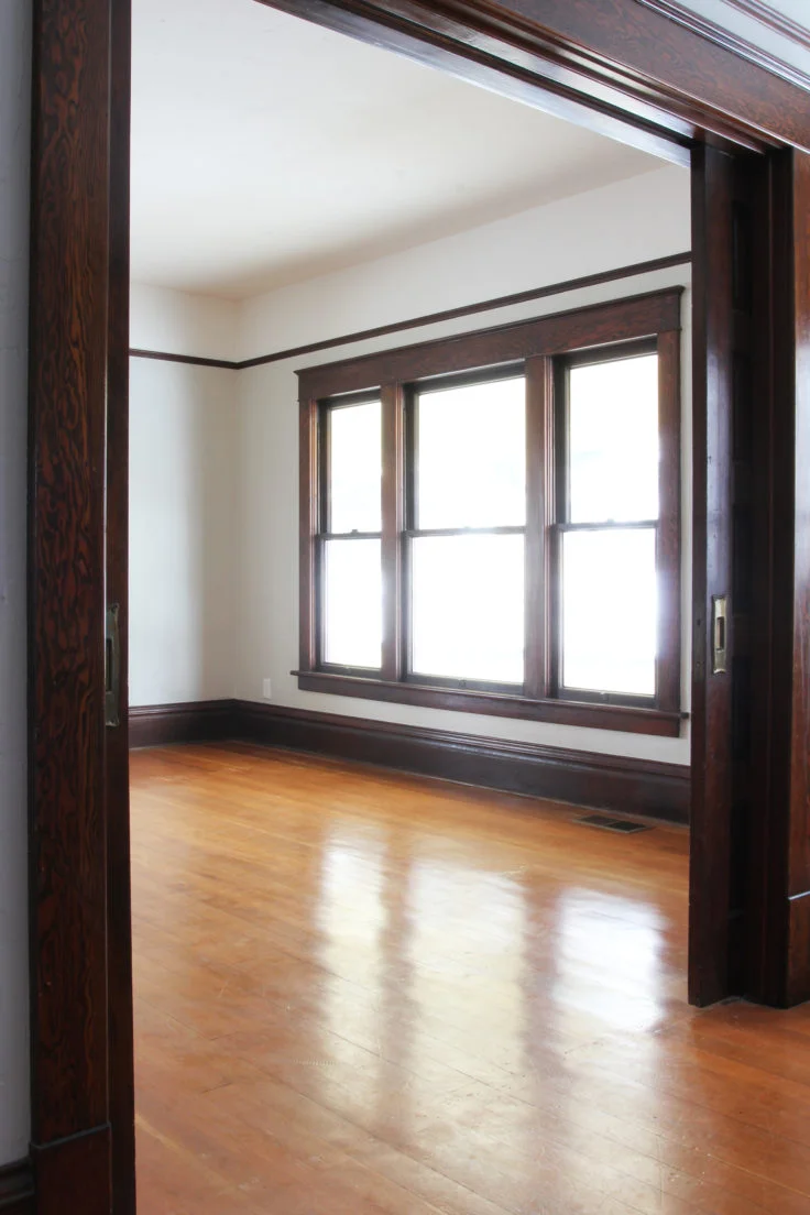 Farmhouse Living Room // What We Found Under the Carpets