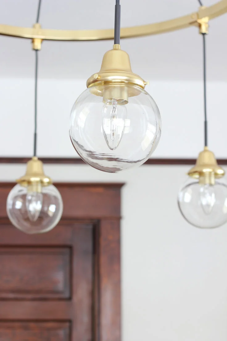 Farmhouse Living Room // The Prettiest Chandelier