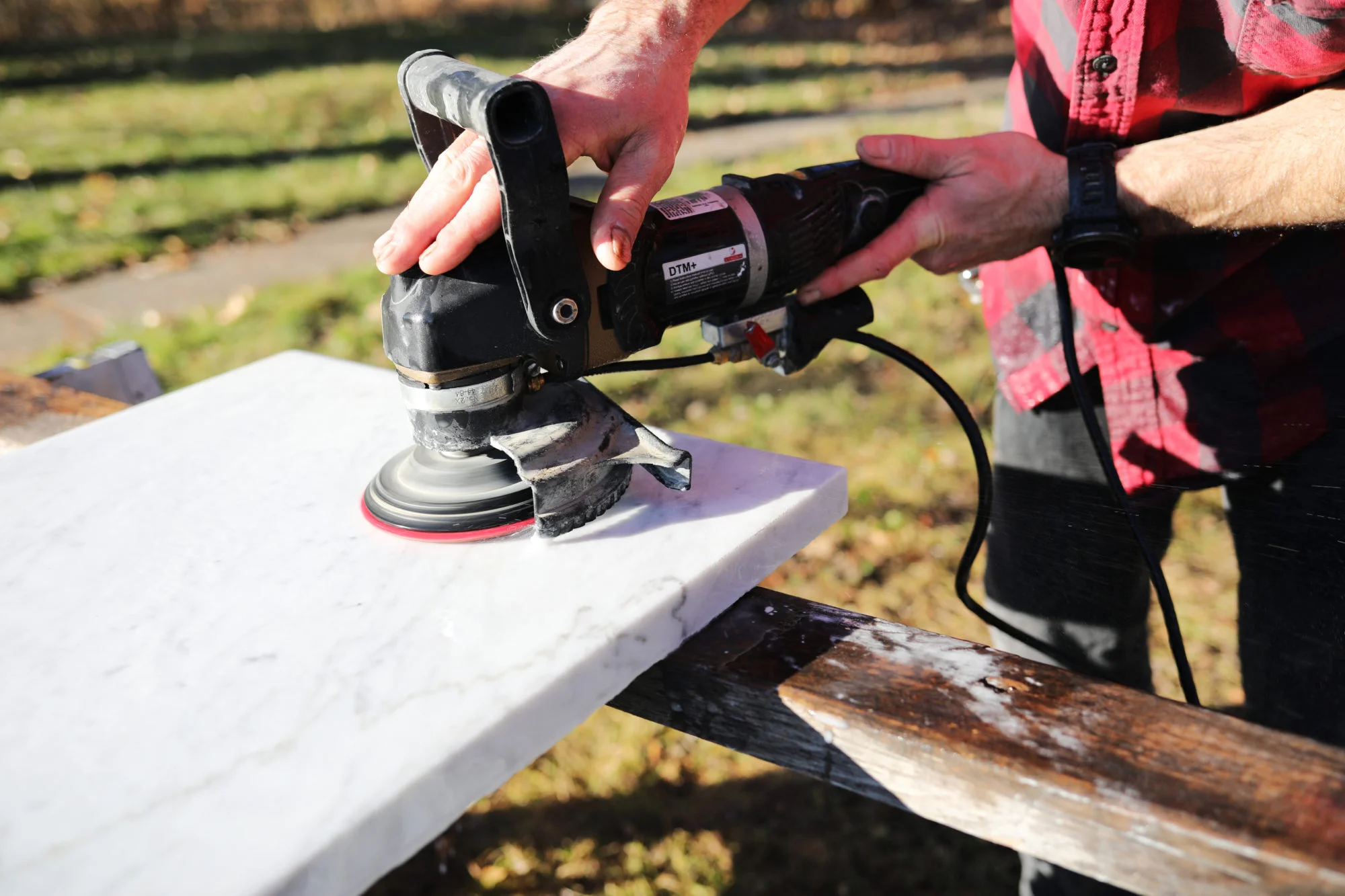 DIY // Side Table (+ How We Cut and Hone Marble and Stone