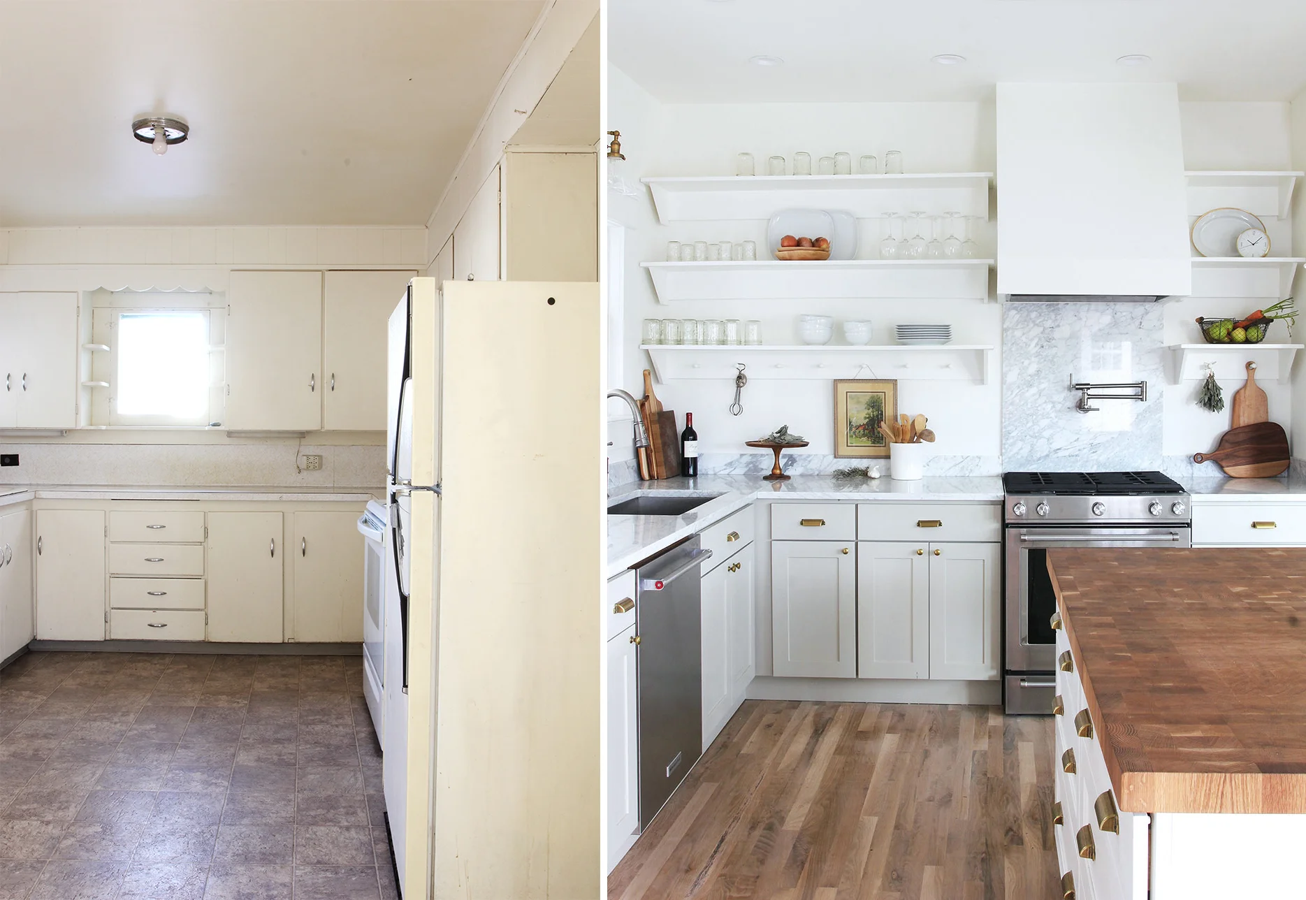 porch house kitchen before and after range - www.thegritandpolish.jpg
