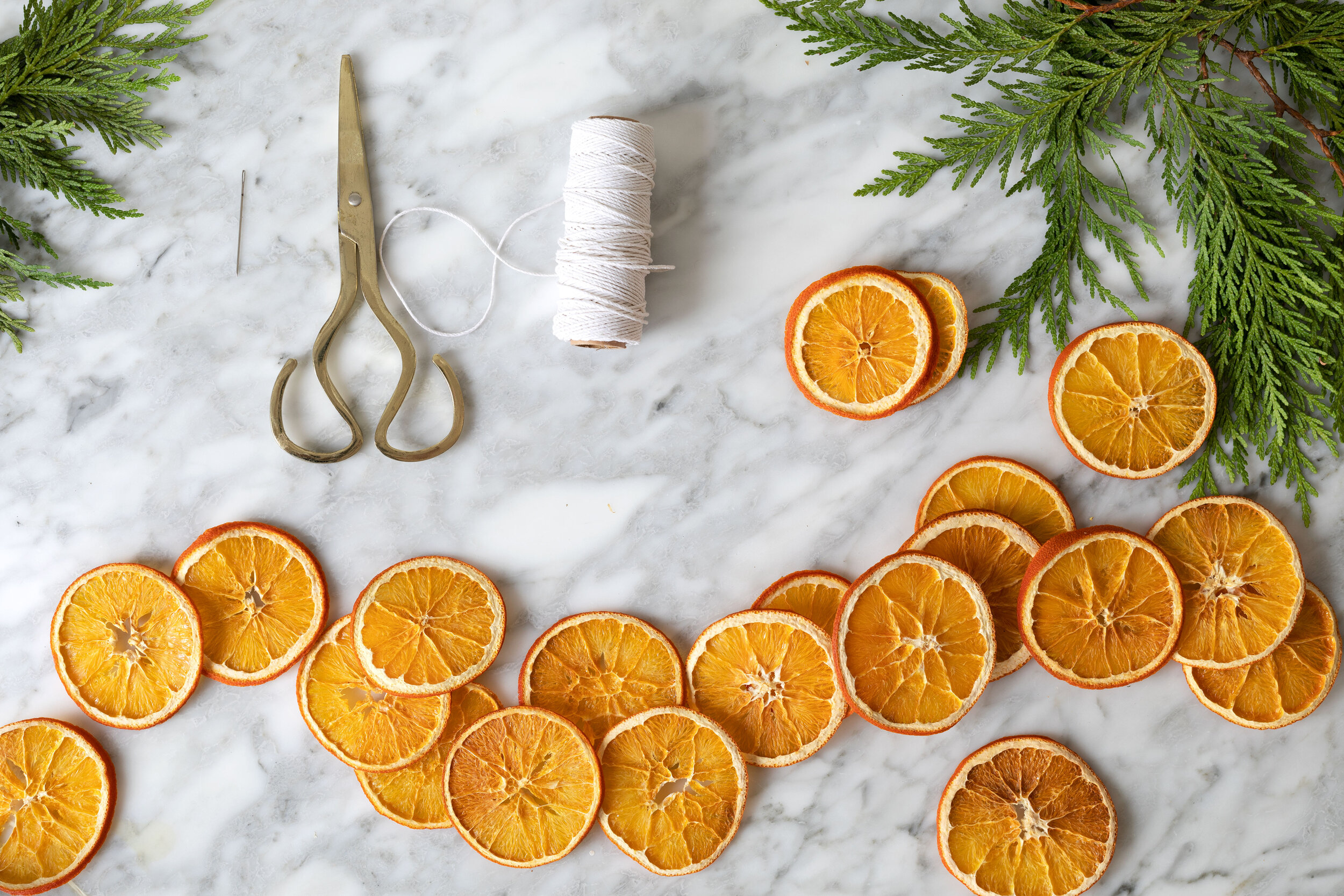 dried orange slice garland for the holidays - Little Dove Blog