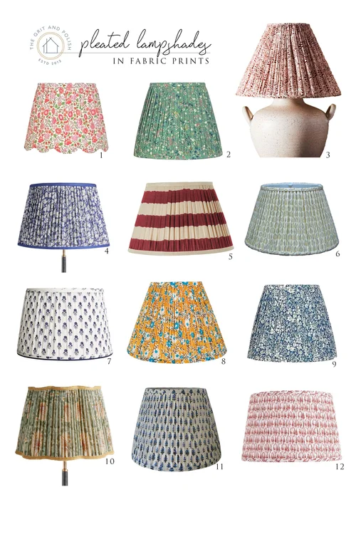 Pleated Fabric Lamp Shade Roundup The Grit And Polish Pleated Fabric Lamp Shade Roundup, How To Make A Fabric Pleated Lampshade