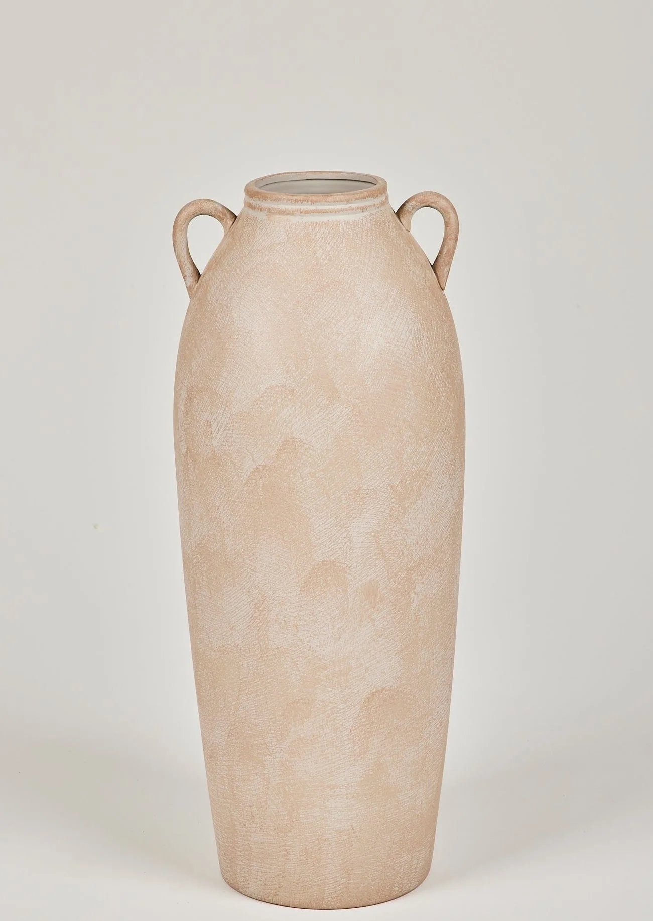 Afloral Tall Terra Cotta Floor Vase with Handles 20 inch