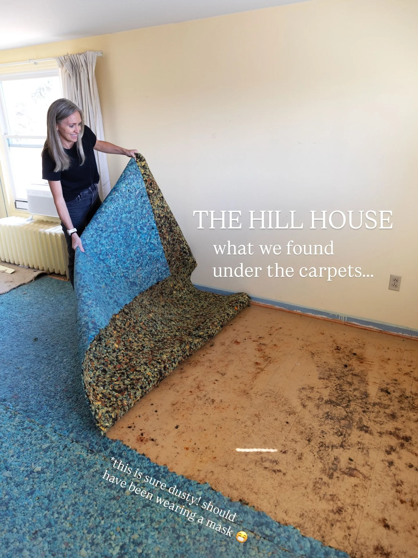 When we pulled up the old carpets upstairs at the Hill House, we crossed our fingers that something worth saving was hiding underneath. Thankfully, it was! 🤍

The original fir floors were still there - scuffed, painted, and full of old carpet staple