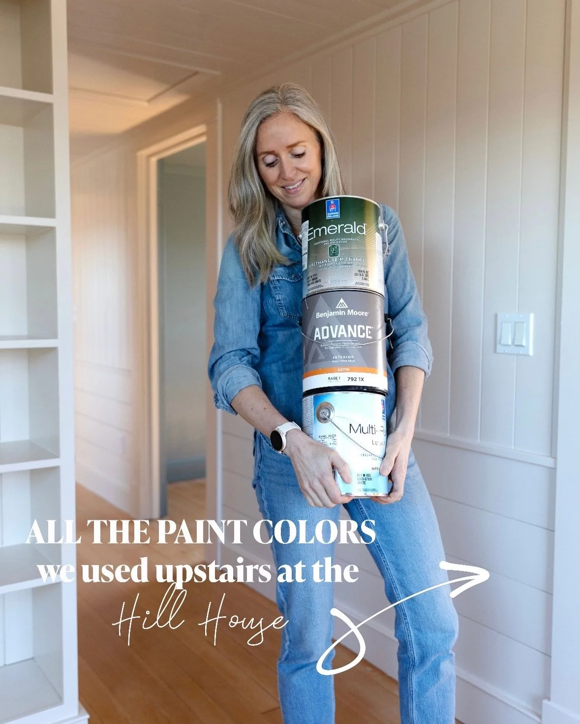 All the paint colors we used upstairs at the Hill House 🤍

After what felt like endless sampling (you all saw it 😅), here&rsquo;s where we landed:
&bull; Snug + Hallway: Farrow &amp; Ball Slipper Satin
&bull; Hall Bathroom: Farrow &amp; Ball Off-Wh