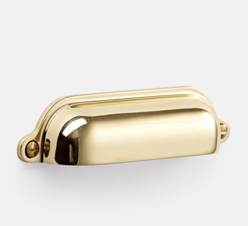 unlaquered brass drawer pull
