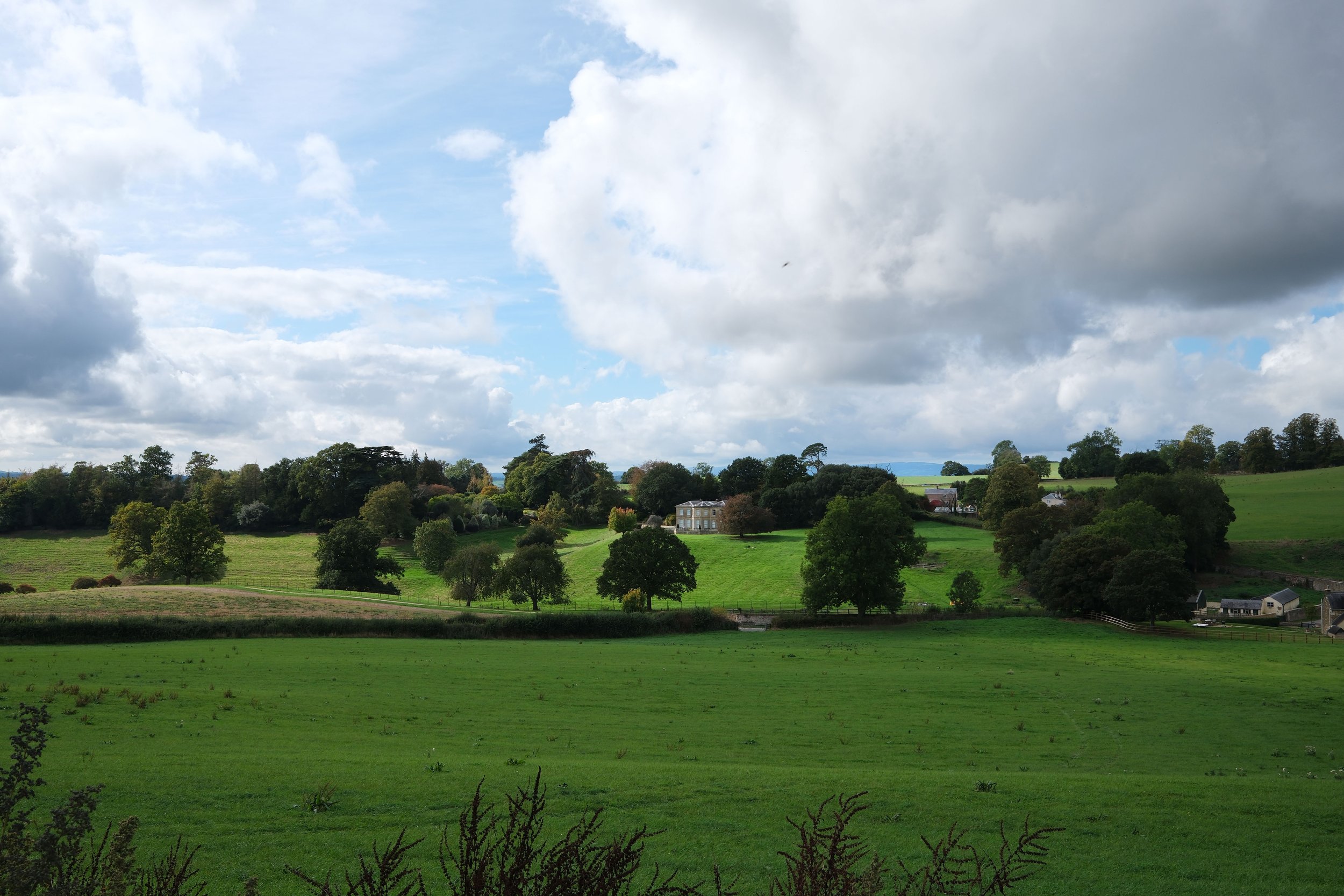 Vistas along the Cotswold Way trail on the way to Wotton-Under-Edge