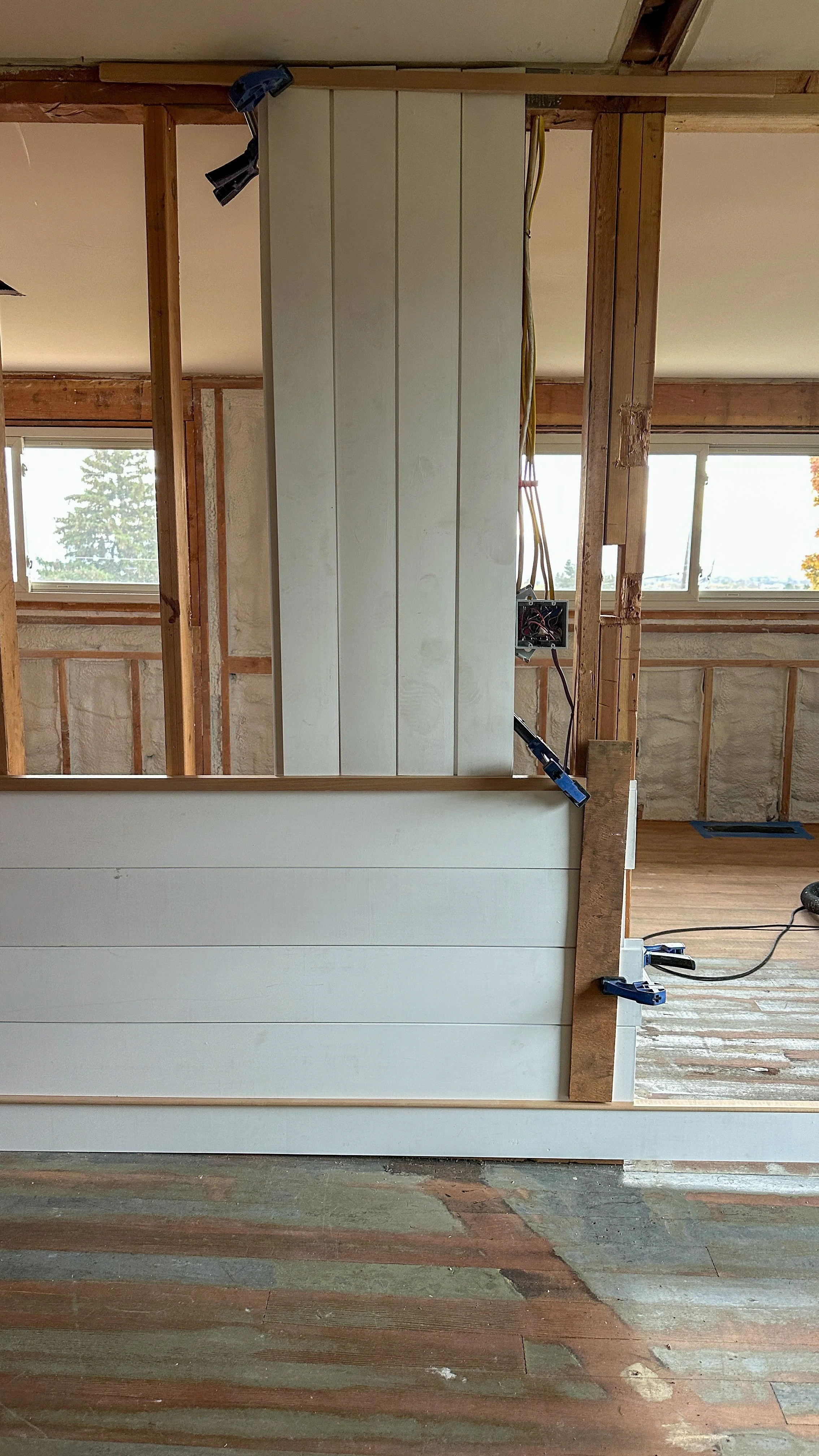 Mock up of wall paneling for the Hill House renovation