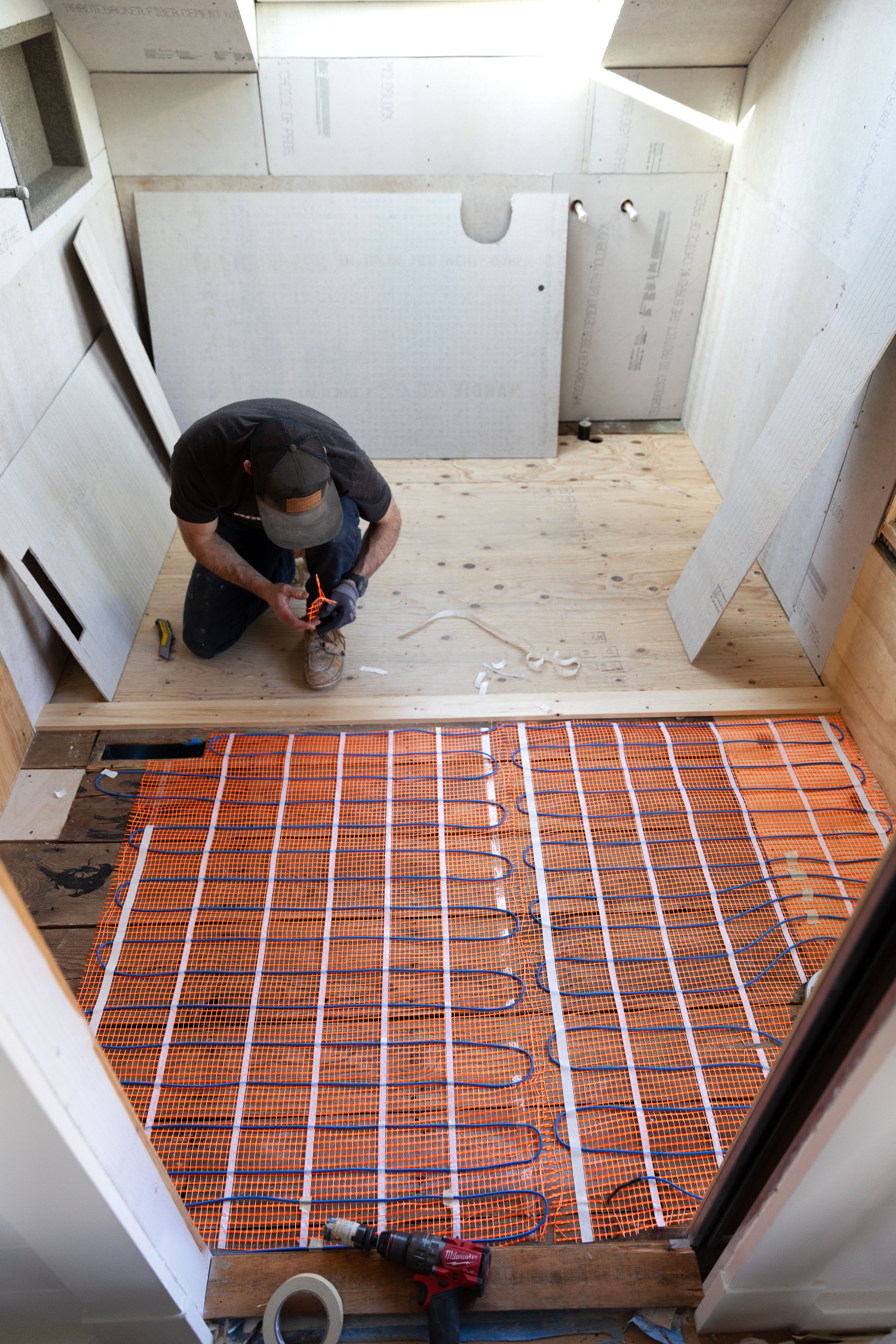 The heated flooring mats we use and why it failed in one bathroom (don't repeat our mistake!)