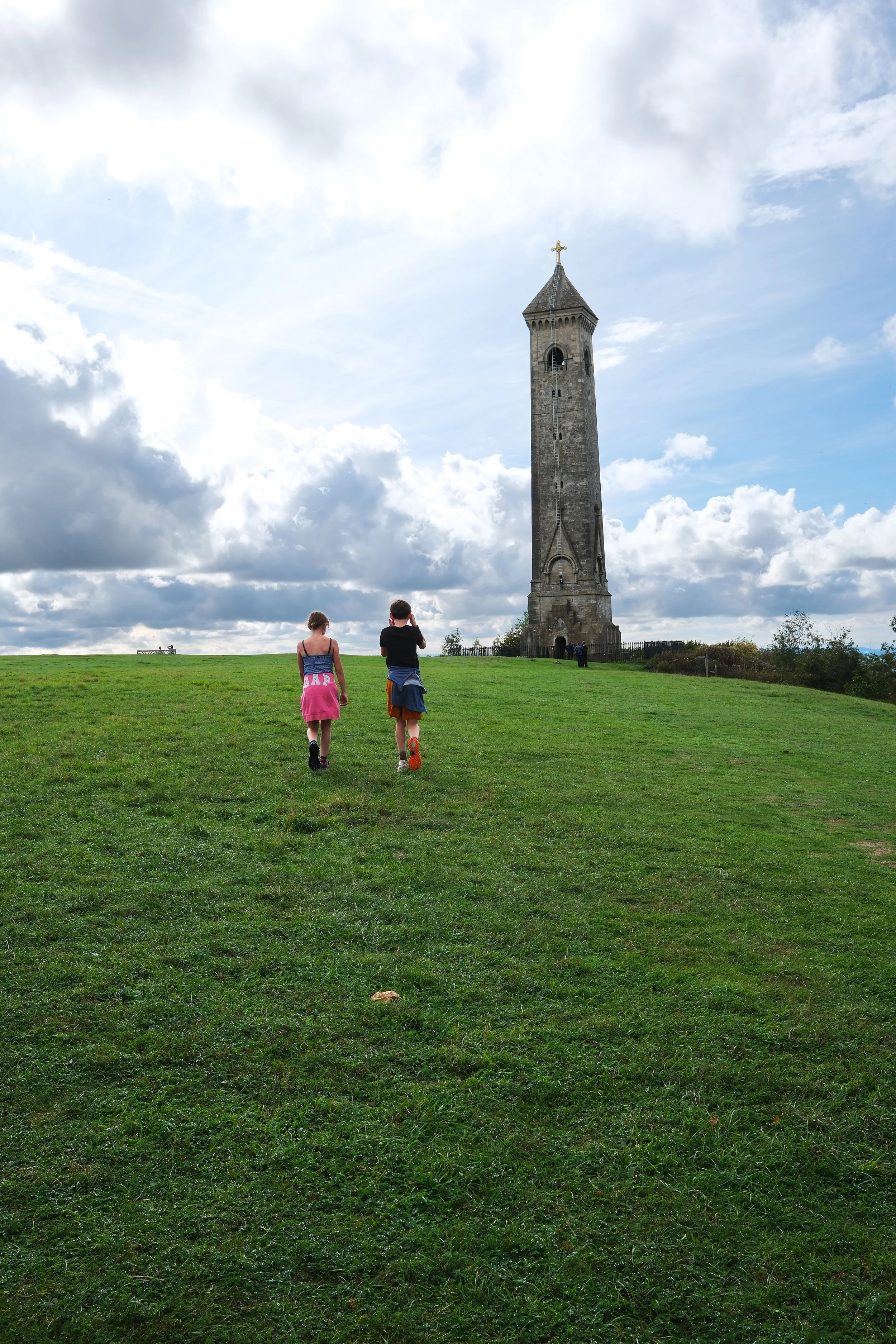 Tyndale Monument on a hilltop along the Cotswold Way