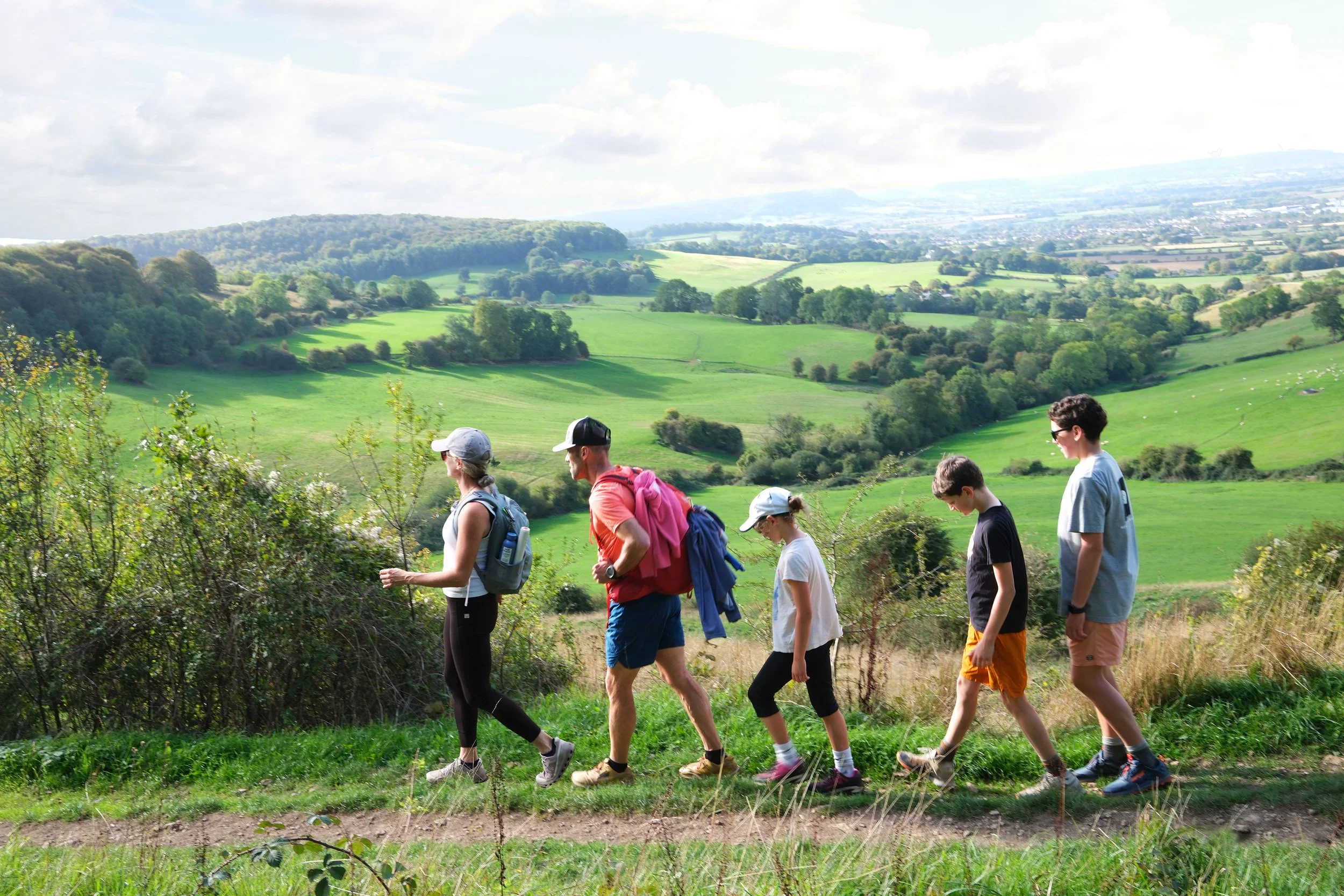 Rural walking trail between Painswick and Stonehouse on the Cotswold Way