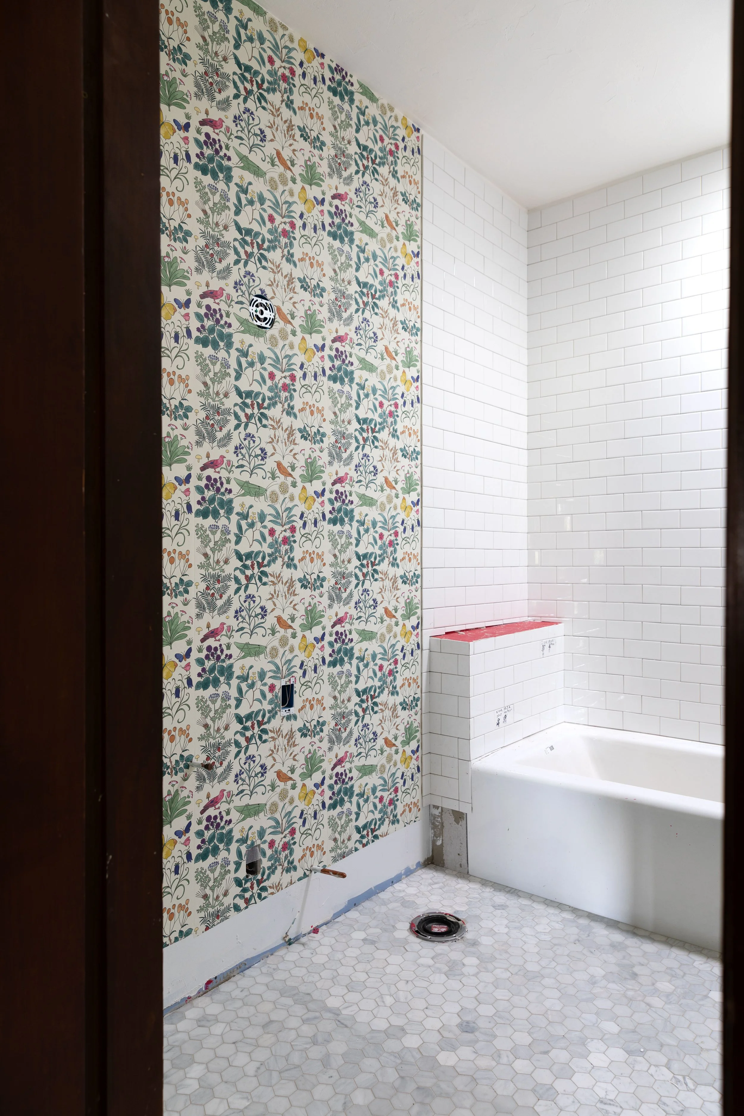 Tiles and Wallpaper in the Kids Bathroom! ??? The Grit and Polish