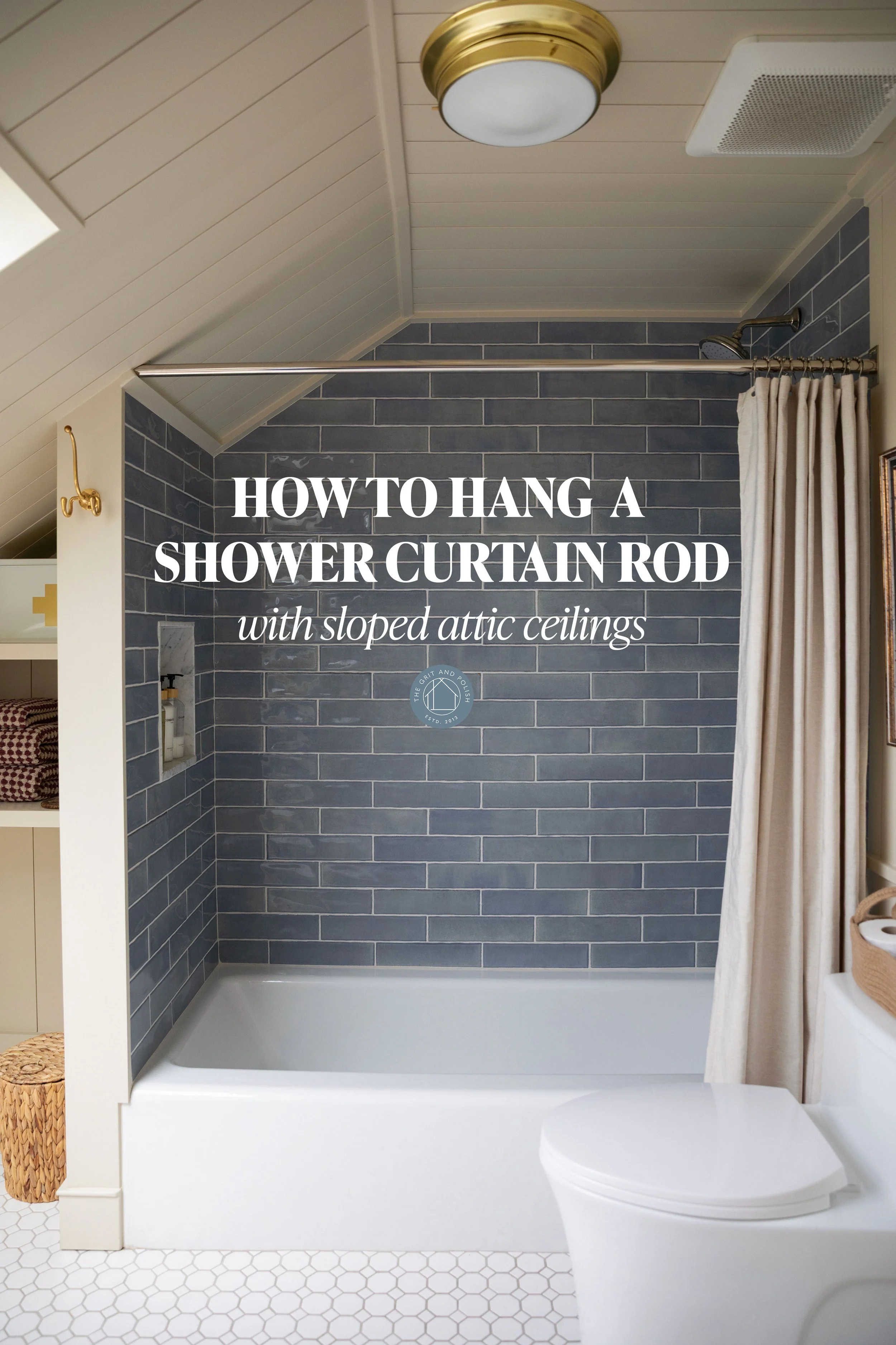 How to hang a shower curtain rod with sloped attic ceilings