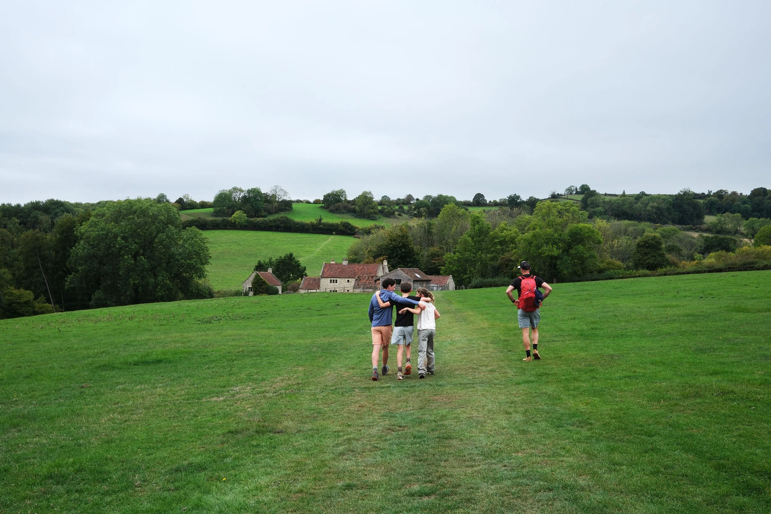 The Cotswold Way trail near bath, walking as family