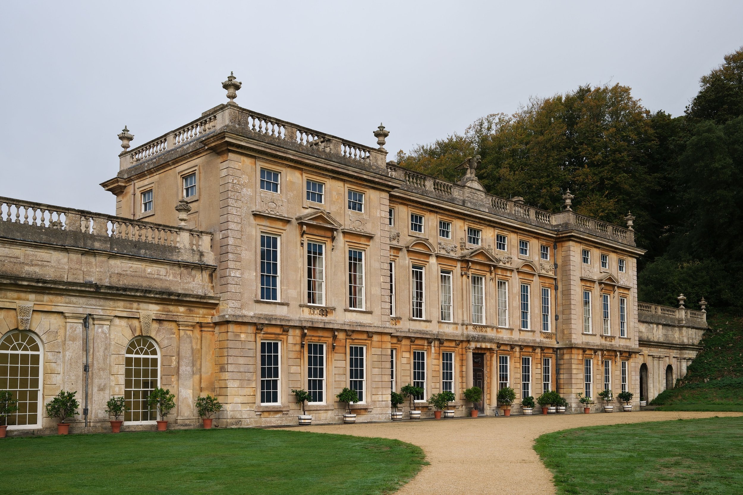 The manor house at Dyrham park along the Cotswold Way trail