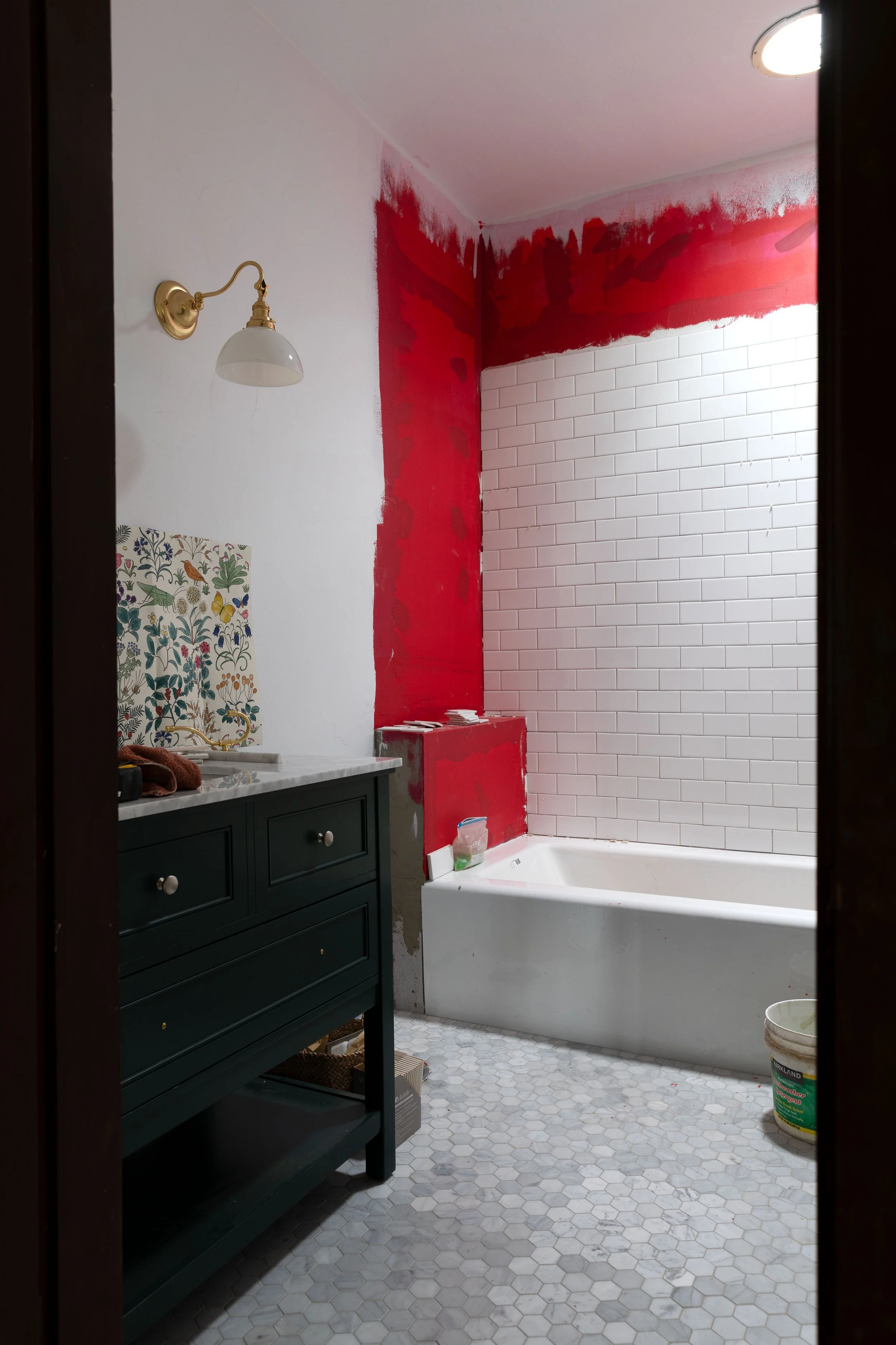 Tiles and Wallpaper in the Kids Bathroom! — The Grit and Polish