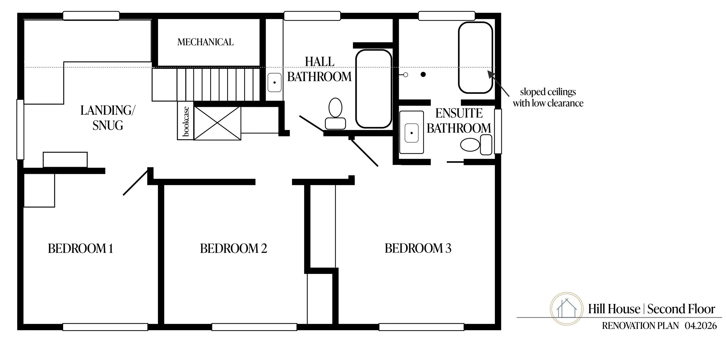 Small upstairs living room snug with sectional and dresser