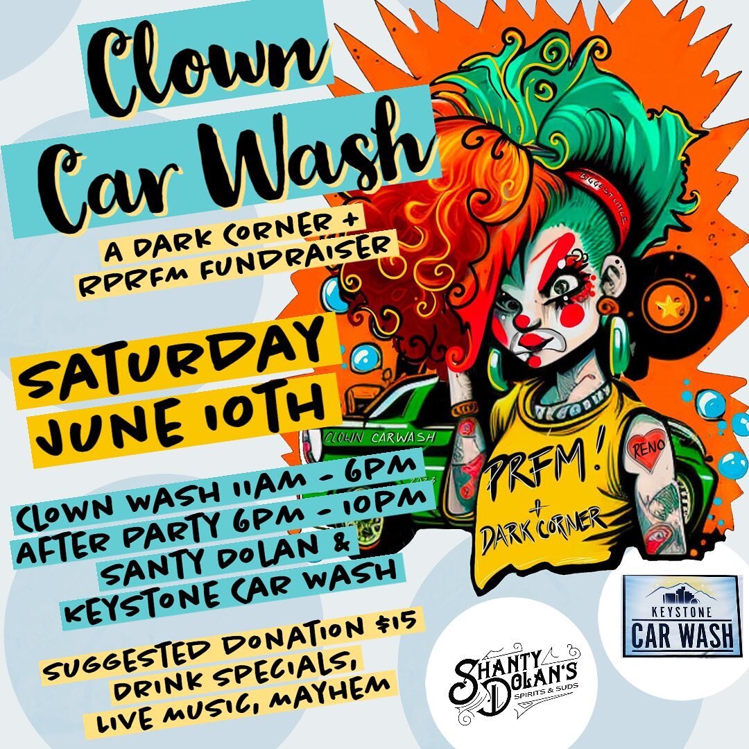 Have ya ever wanted to get your car cleaned by a bunch of cute campy clowns? 🫧🤡🧽

Well yer in luck, bud! @darkcornerhaunt and the Flea have teamed up for one unhinged weirdo-fest of a fundraiser. 

Come on down to Keystone Carwash on June 10th to 