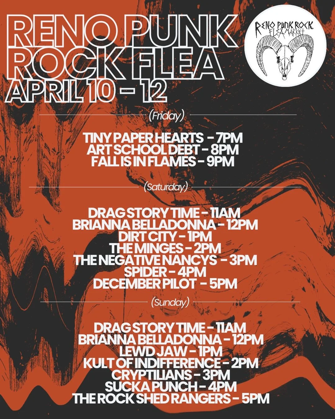 All the details you need! It&rsquo;s almost time for the Flea Madness! 🤘🔥🤘🔥

Car smash will be Saturday &amp; Sunday only. Sorry Friday friends! Comeback tomorrow if you want to SMASH! 💥
