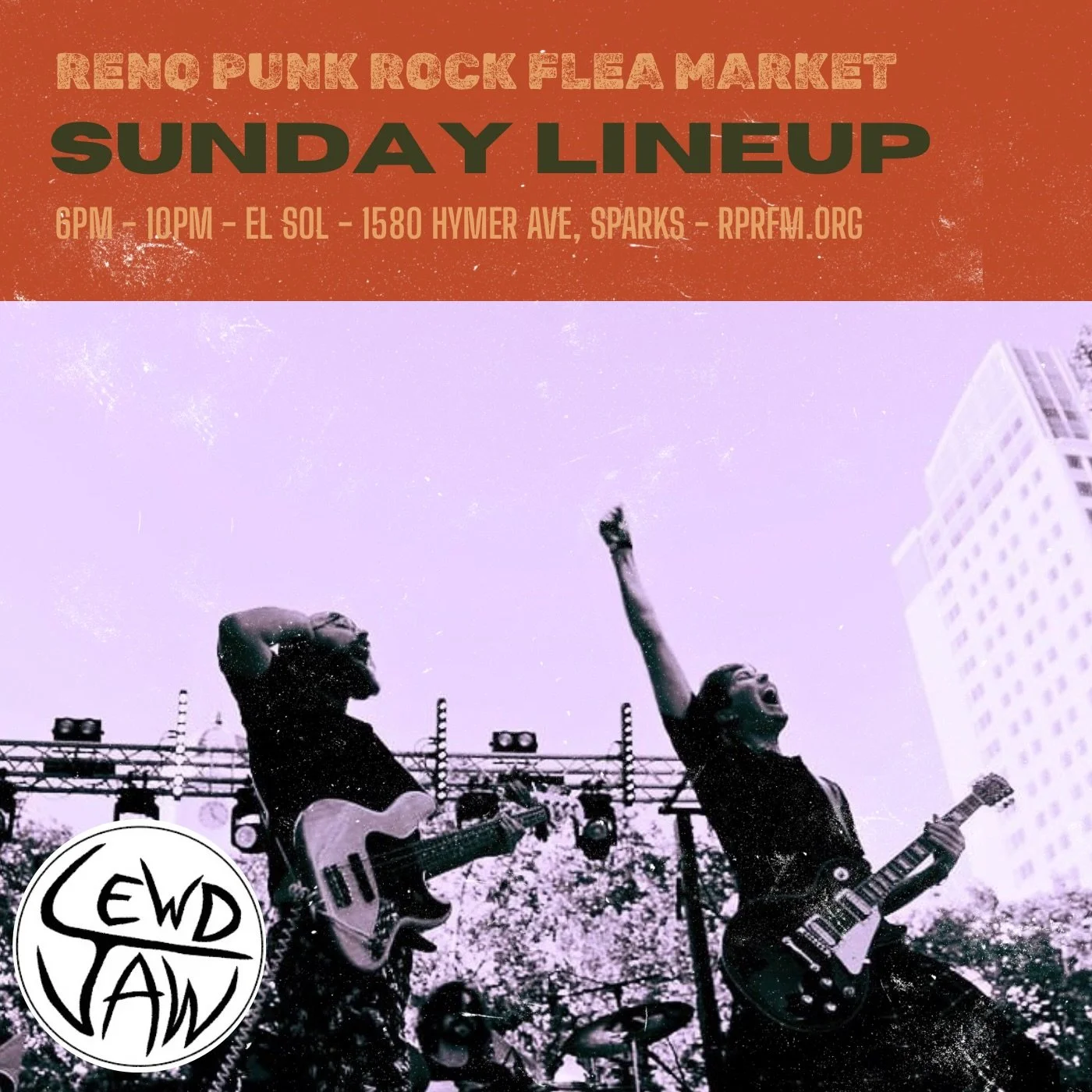 Sundays got the horns! 🎺🏁 Reno Ska legends @suckapunchnv hit the stage at 4pm followed by Santa Cruz Ska Punks @rock_shed_rangers at 5pm! Leading up to our ska moment we&rsquo;ve got a solid block of Punk Rock with @lewdjawband, @kult.of.indifferen