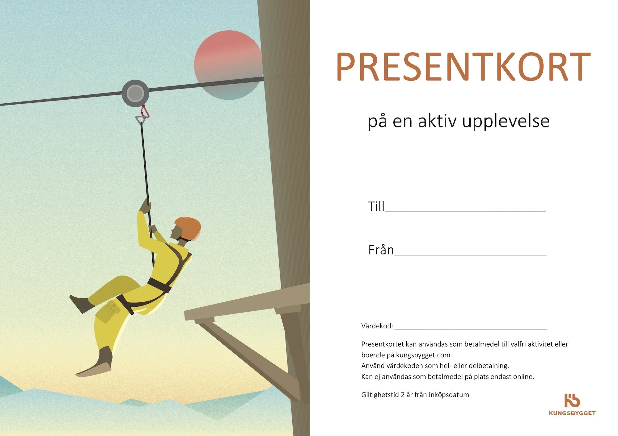 En person i gul klätterdräkt som använder ett rep för att klättra upp för en vägg, med en solnedgång i bakgrunden, illustrerad i en tecknad stil.