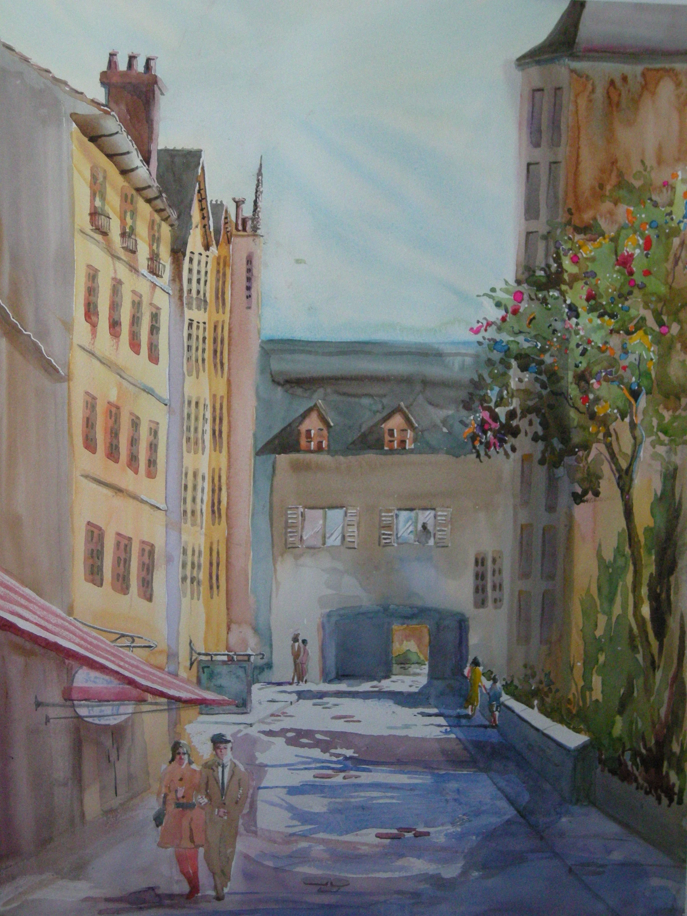 Late Light on Lost Rue - Watercolor 38cm x 26cm €PRICES ON REQUEST€