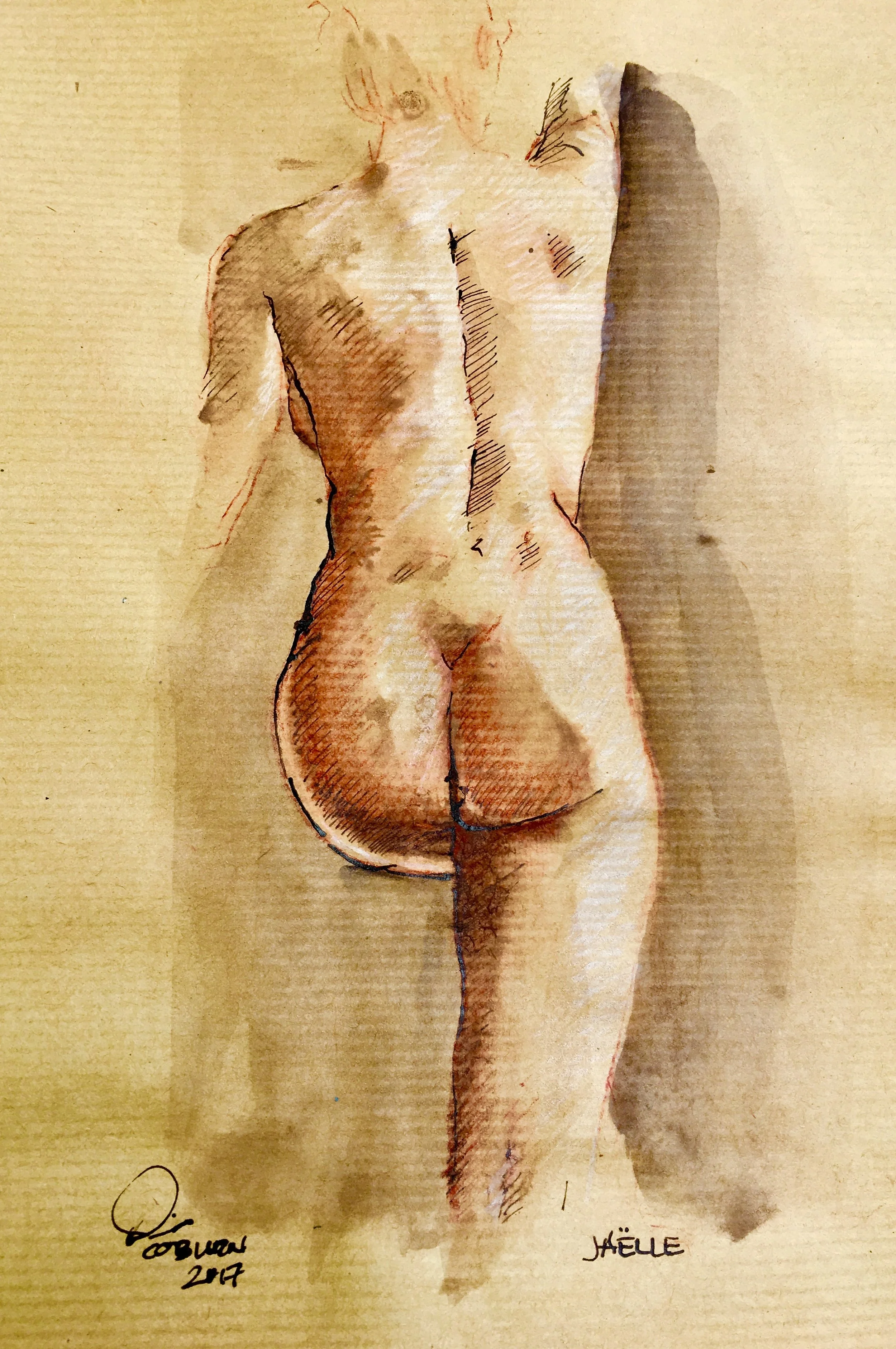 Jaelle2 - Ink/Chalk on craft paper 38cm x 26cm €PRICES ON REQUEST€