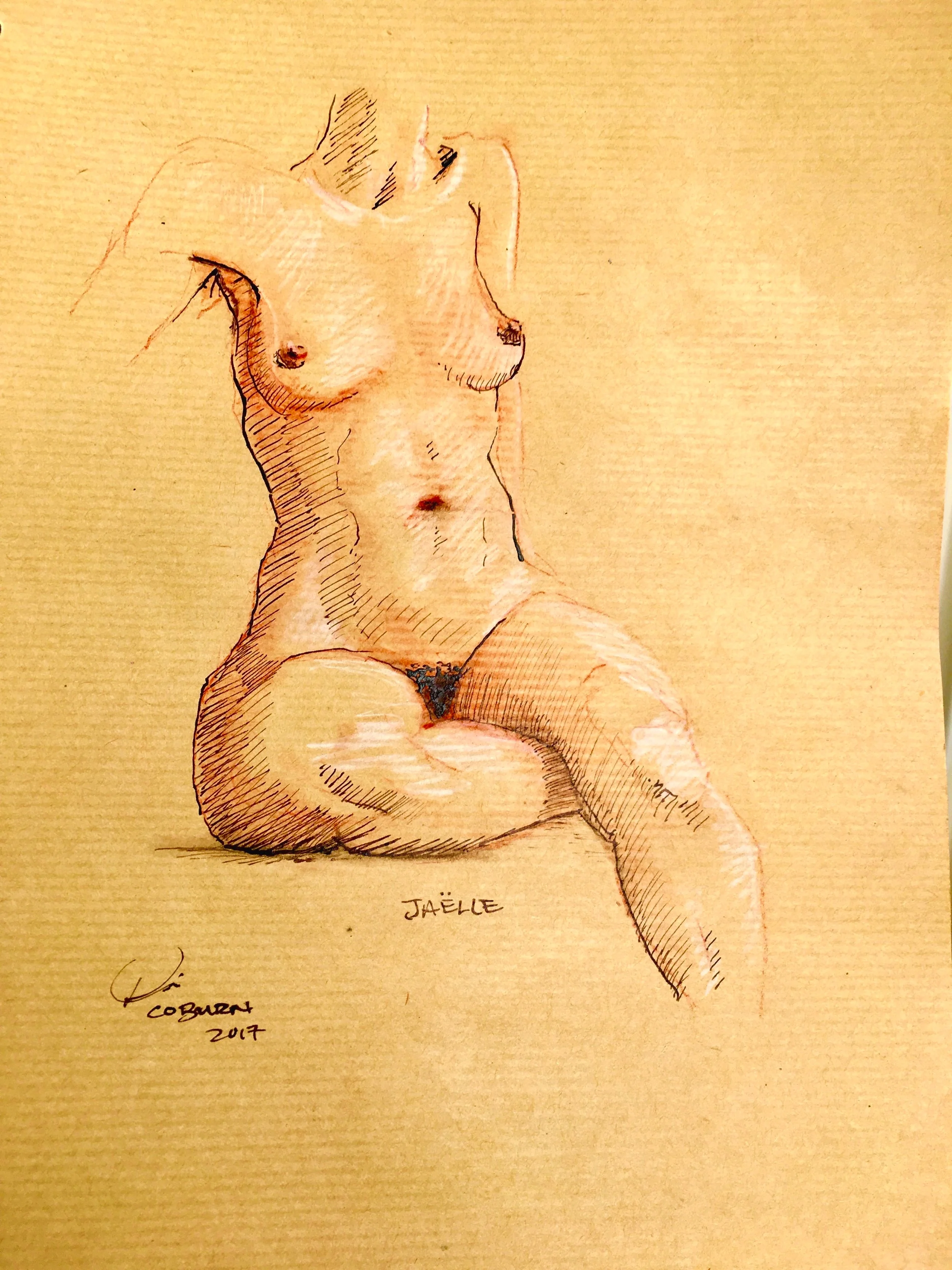 Jaelle1 - Ink/Chalk on craft paper 38cm x 26cm €PRICES ON REQUEST€