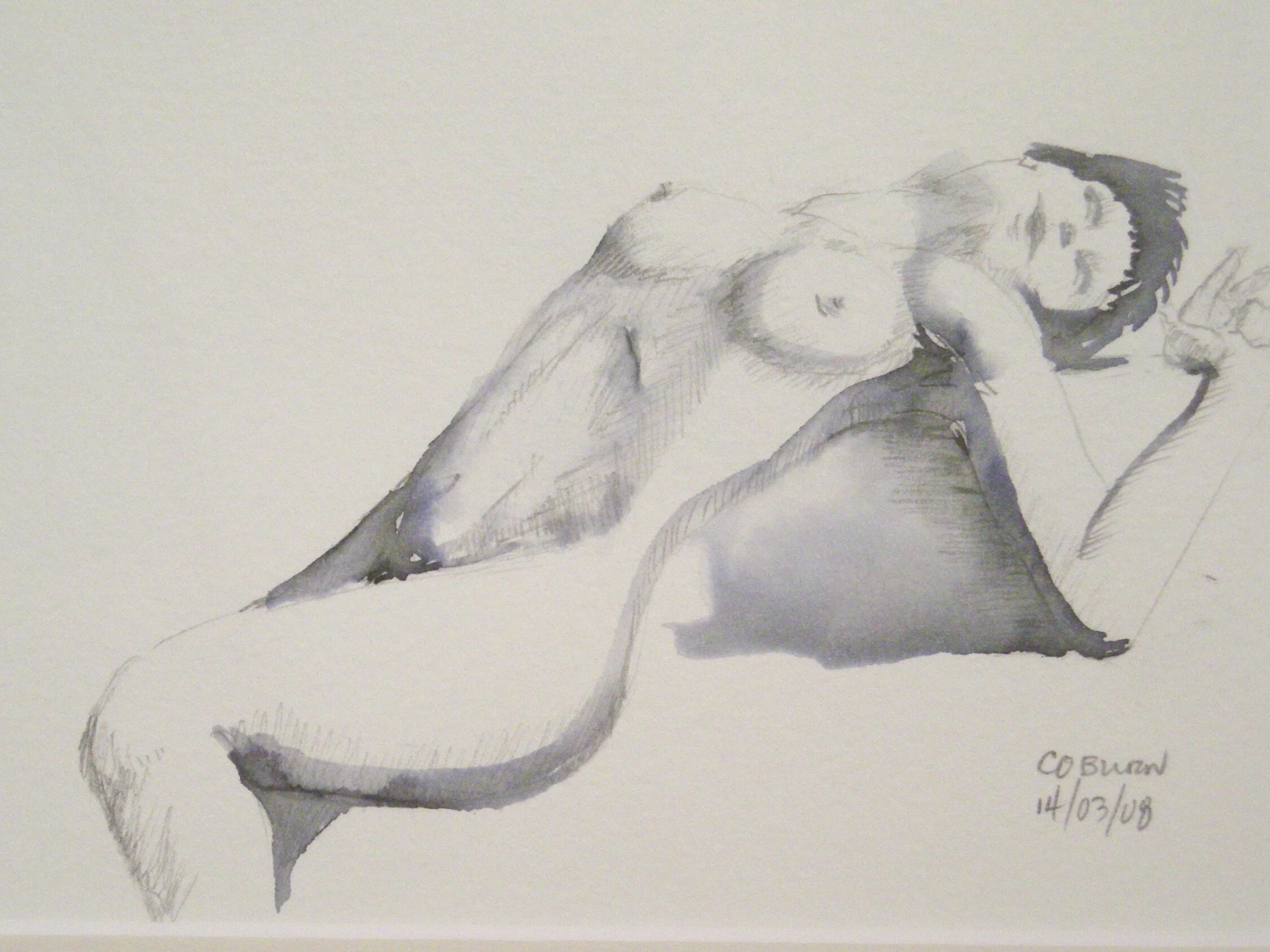 Reclining Nude - Ink n' Wash 17cm x 11cm €SOLD€