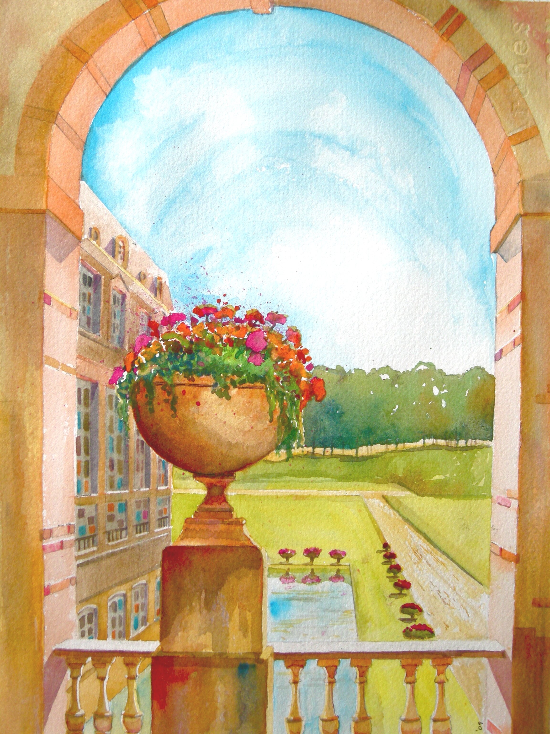 Chateau Flowers - Watercolor 38cmx26cm €480