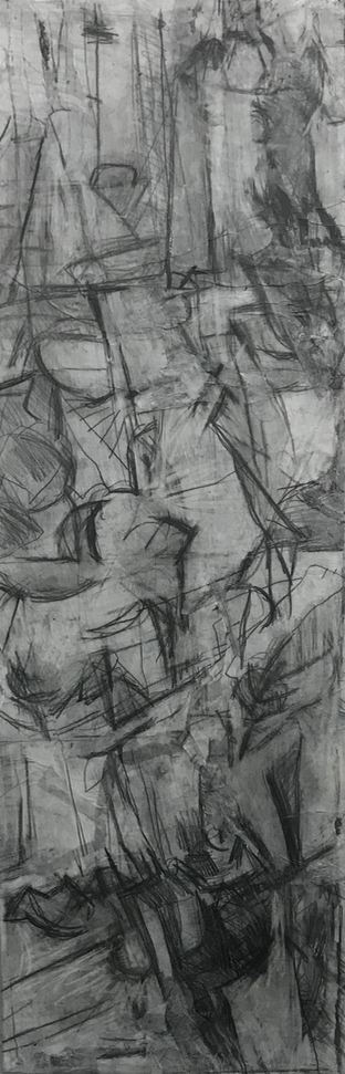 Placement_2020_Graphite on Paper mounted on Canvas_30x10 inches.png