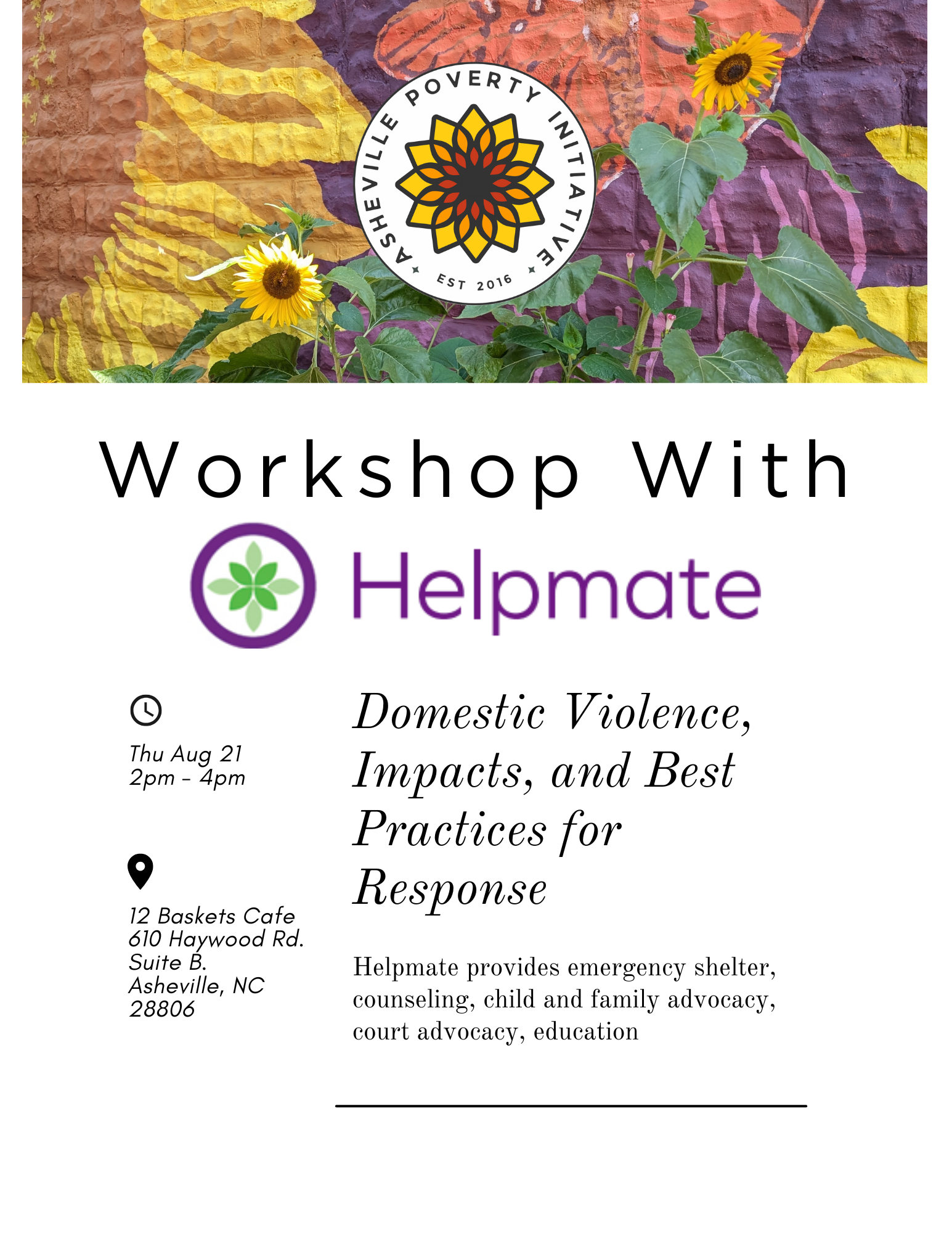 Domestic Violence, Impacts, and Best Practices for Response with Help Mate