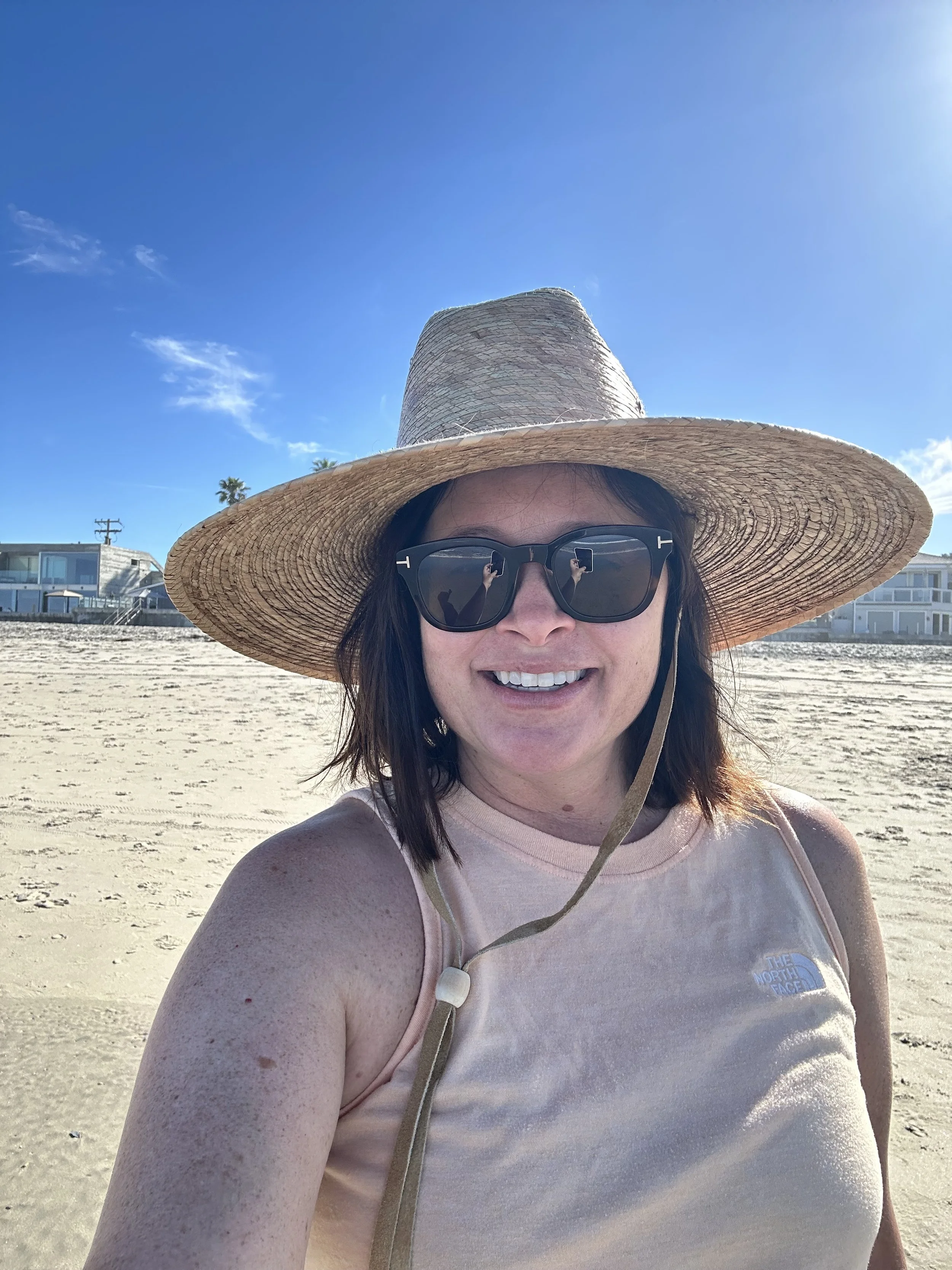 Woman walking on the beach