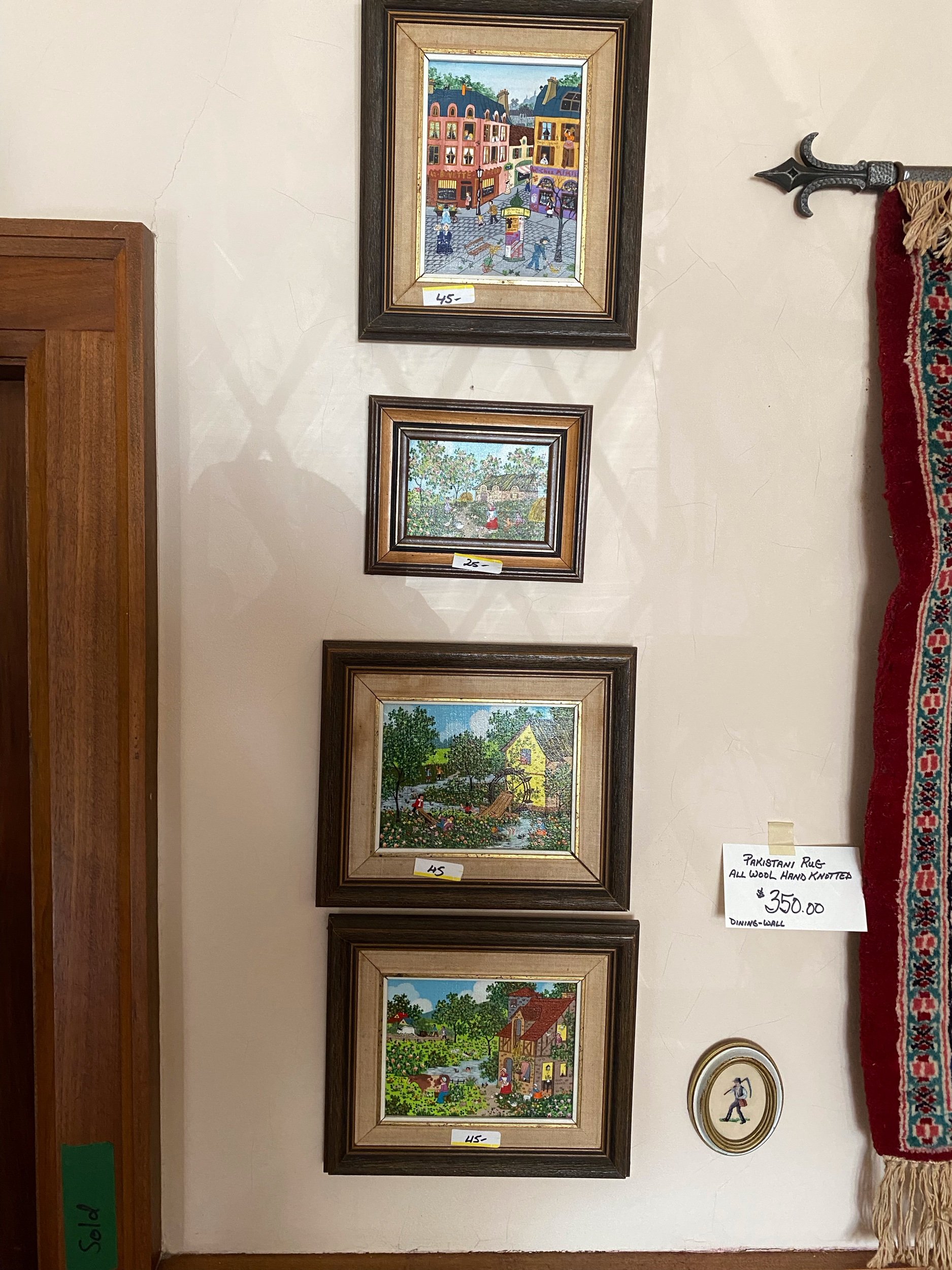 Original French miniature paintings (4)