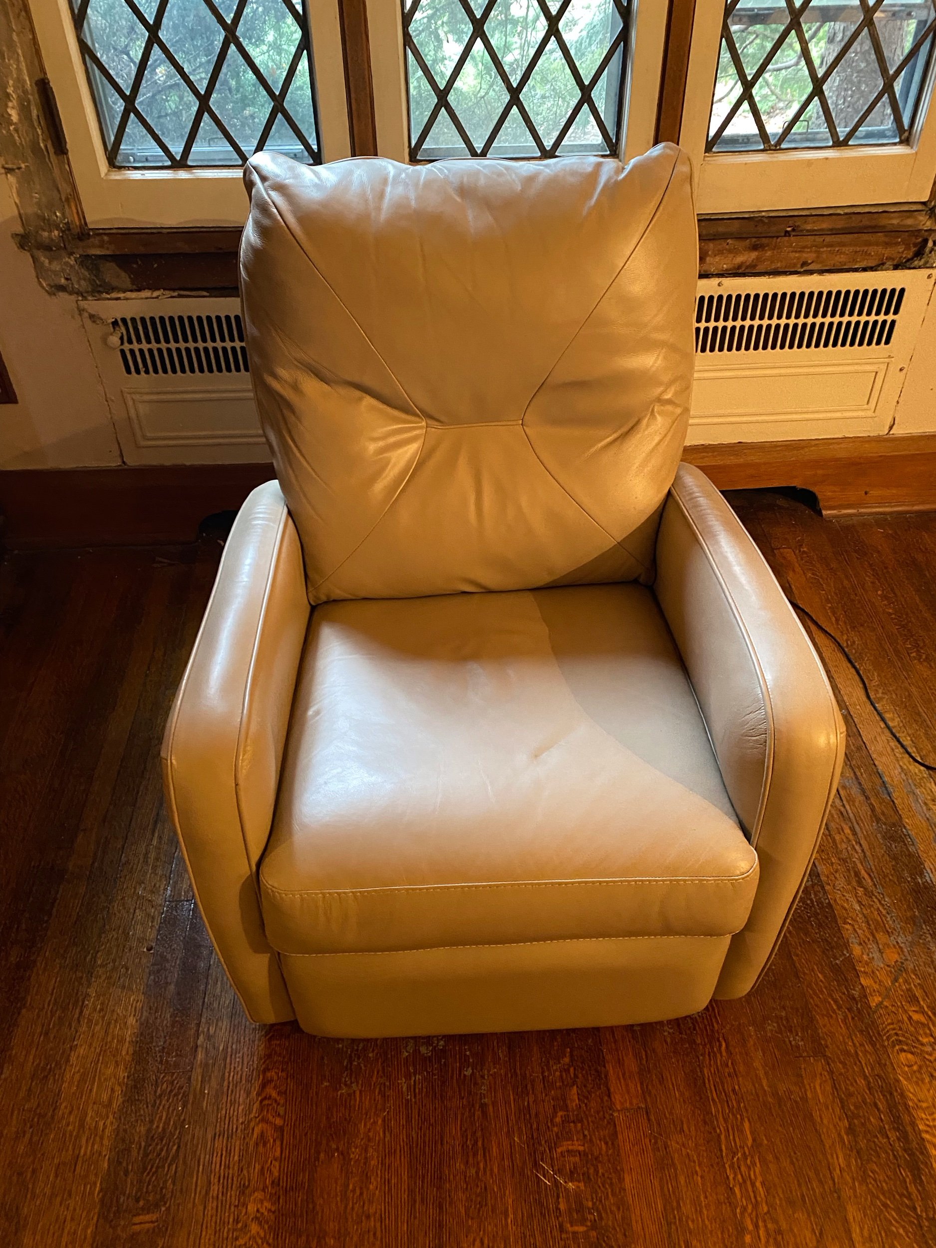 All leather electric recliner