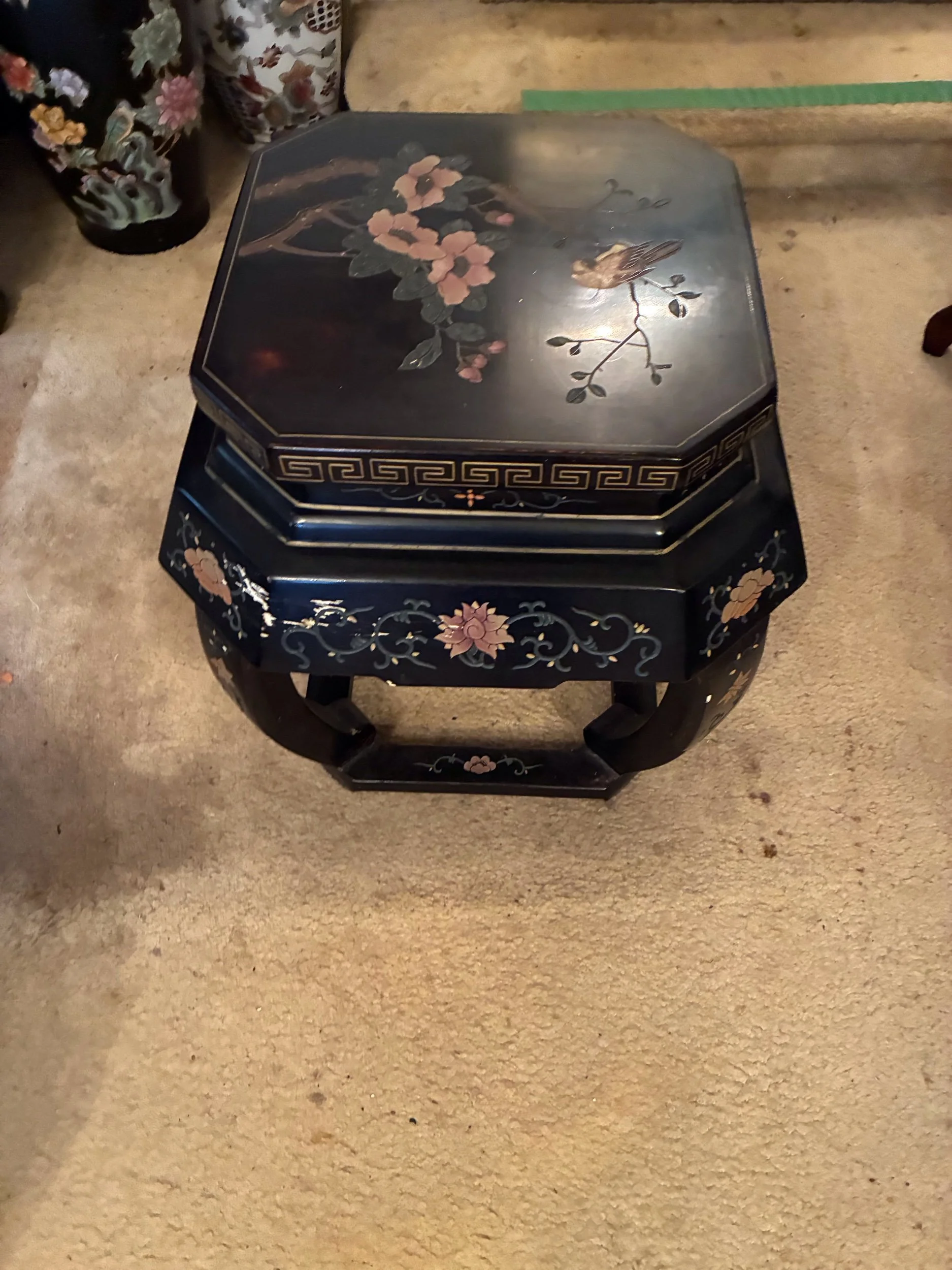 Lot 11 - black lacquer octagonal table